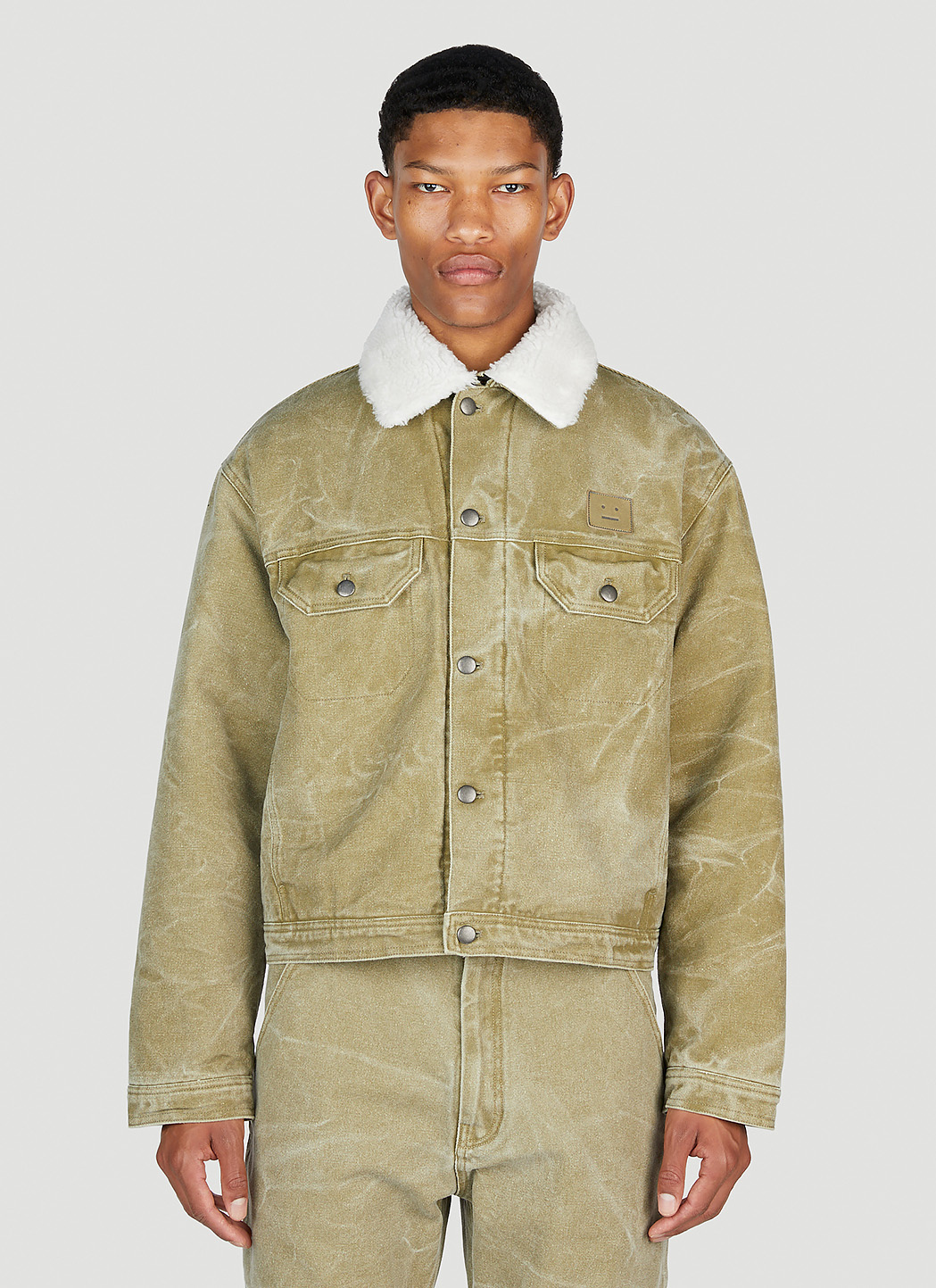 Acne Studios Men's' Padded Canvas Jacket in Khaki | LN-CC® Acne Studios Men's' Padded Canvas Jacket in Khaki | LN-CC®