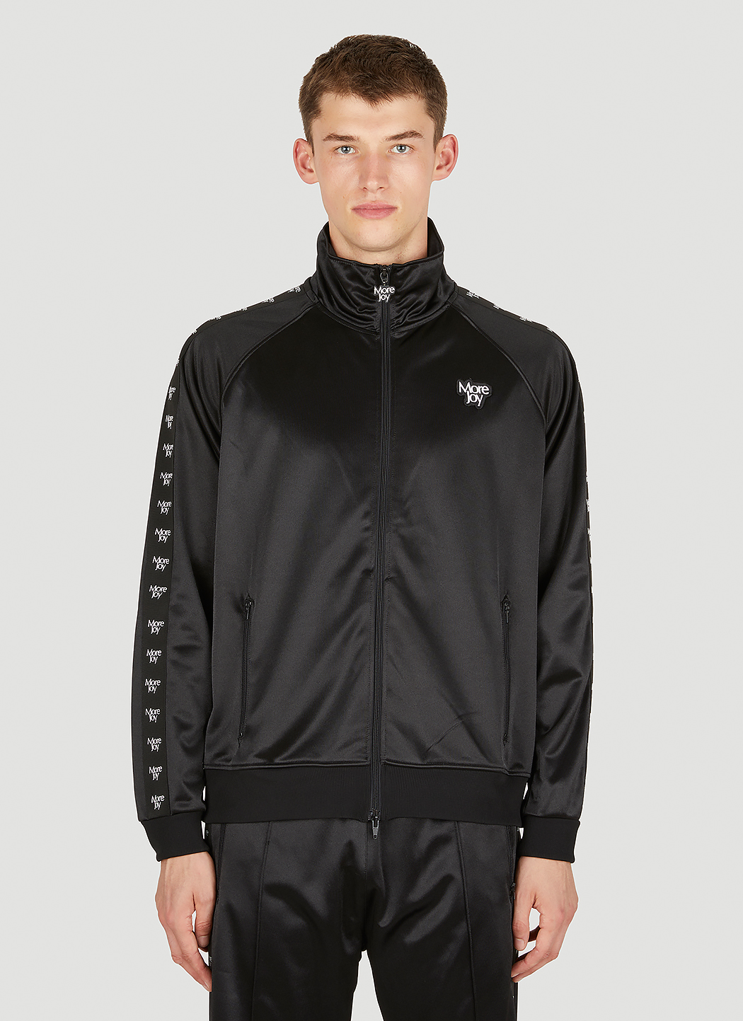 More Joy Logo Print Zip Jacket in Black | LN-CC