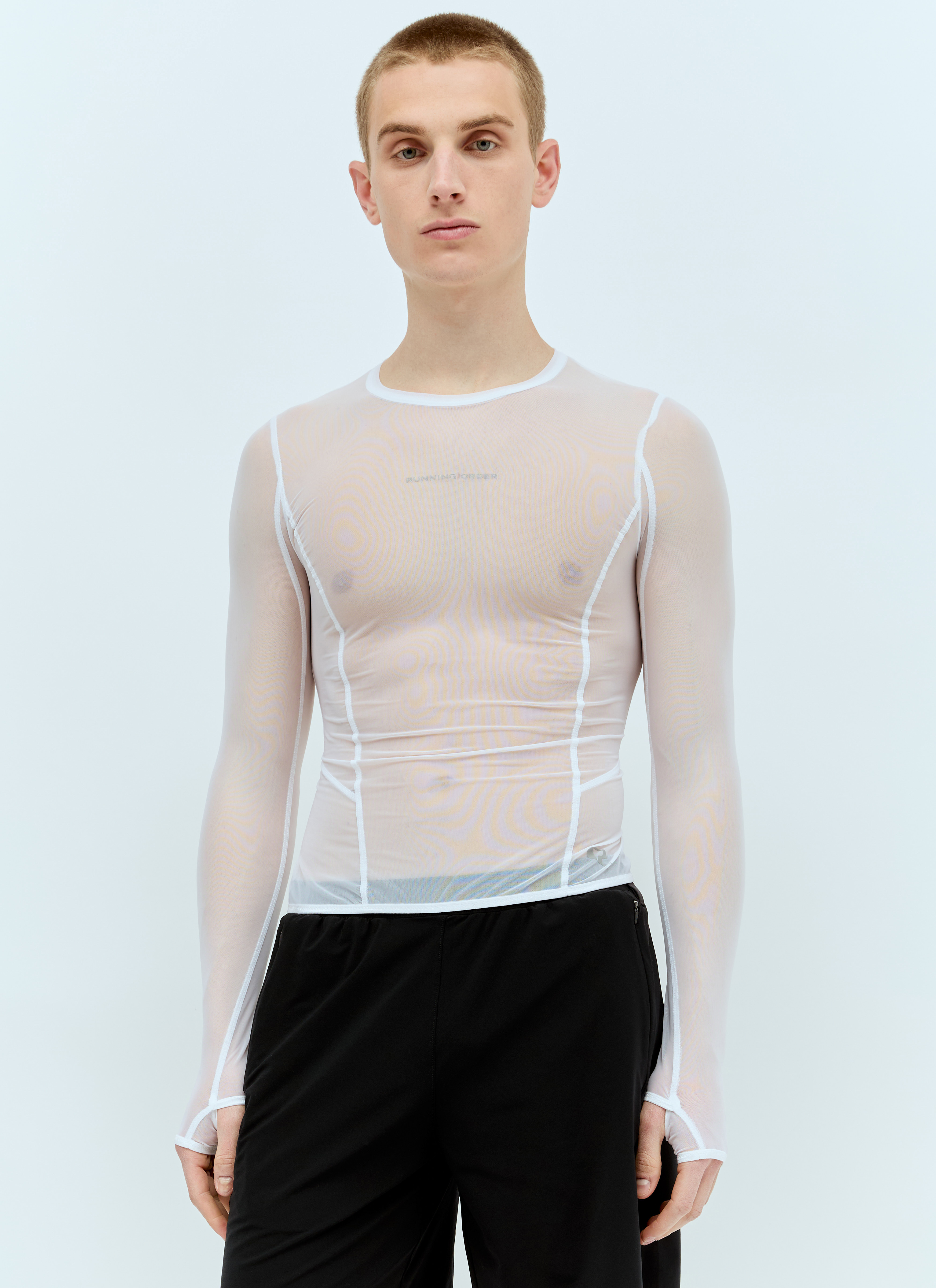 RUNNING ORDER Women's' Eden Long Sleeve Mesh Top in White | LN-CC®