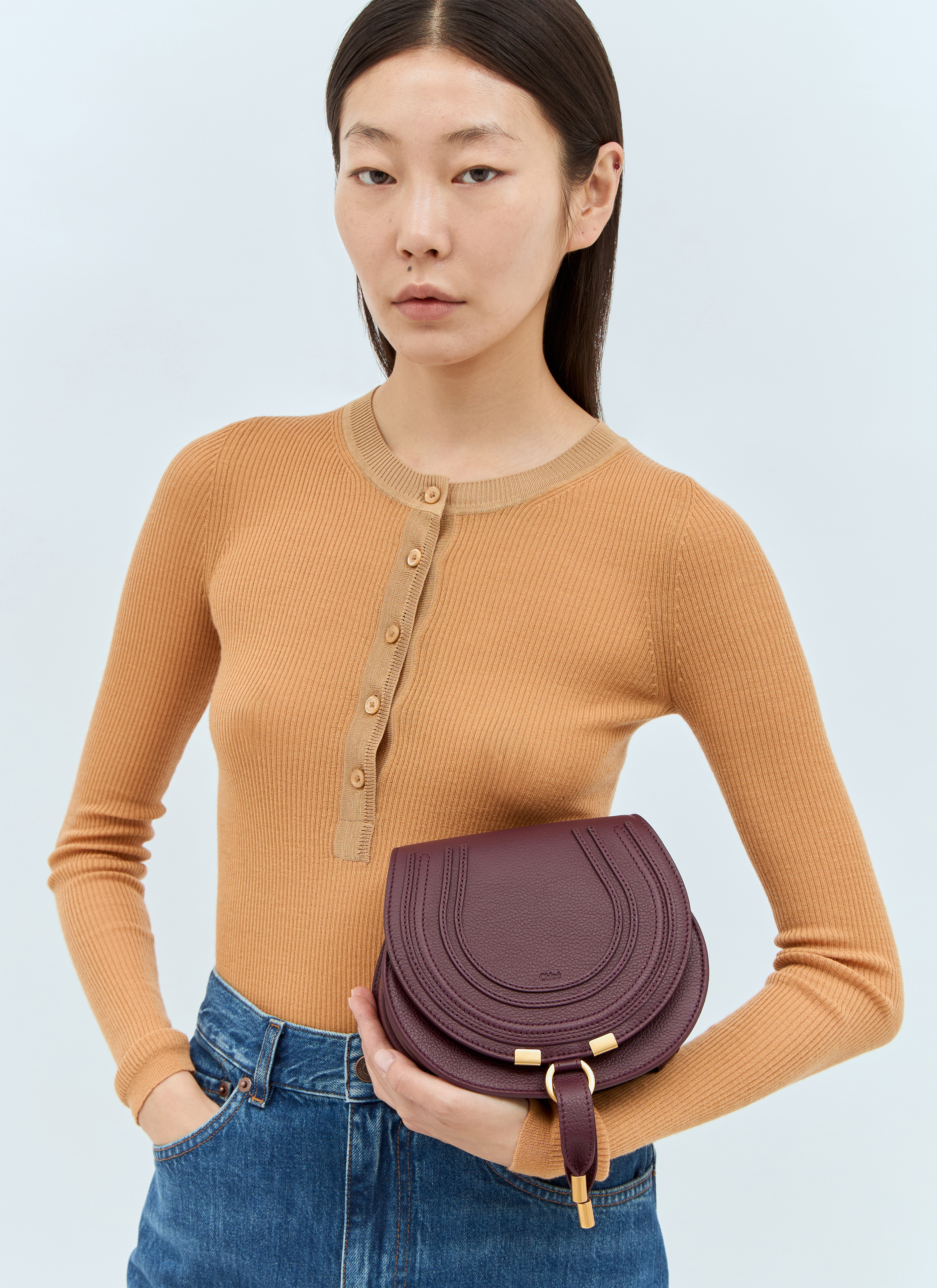 Chloé Women's' Marcie Small Saddle Bag in Purple | LN-CC®