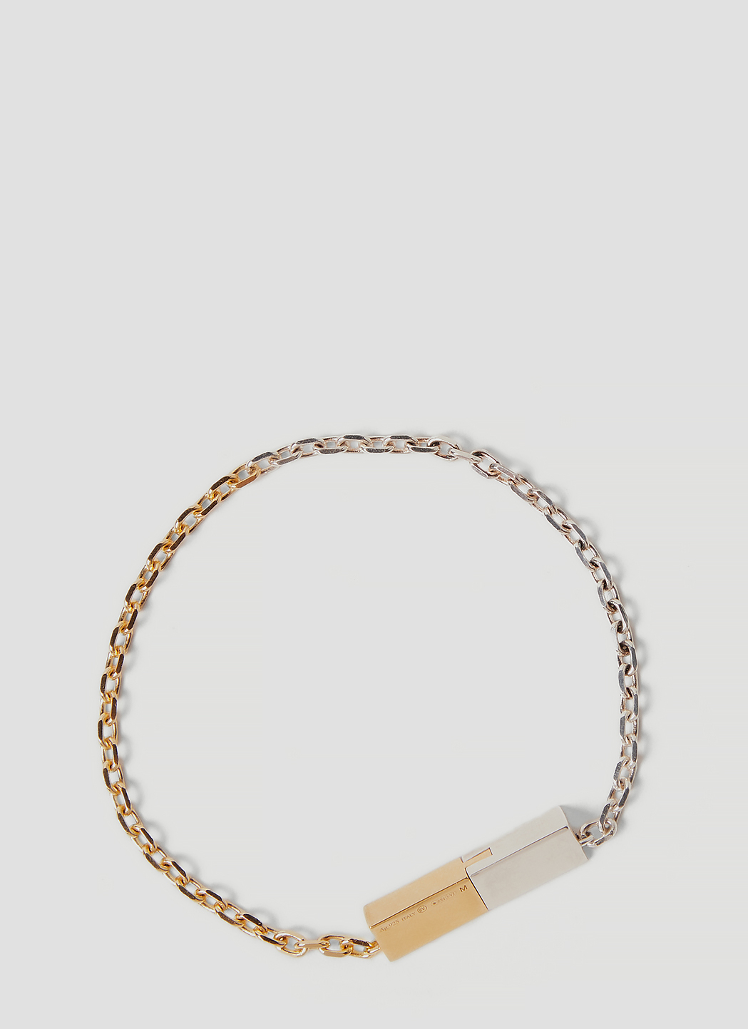 Bottega Veneta Two Tone Braided & Chain Bracelet In Gold,silver