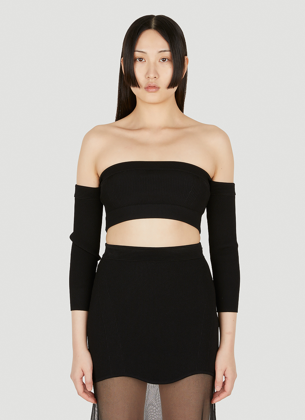 Ribbed Square Neck Top