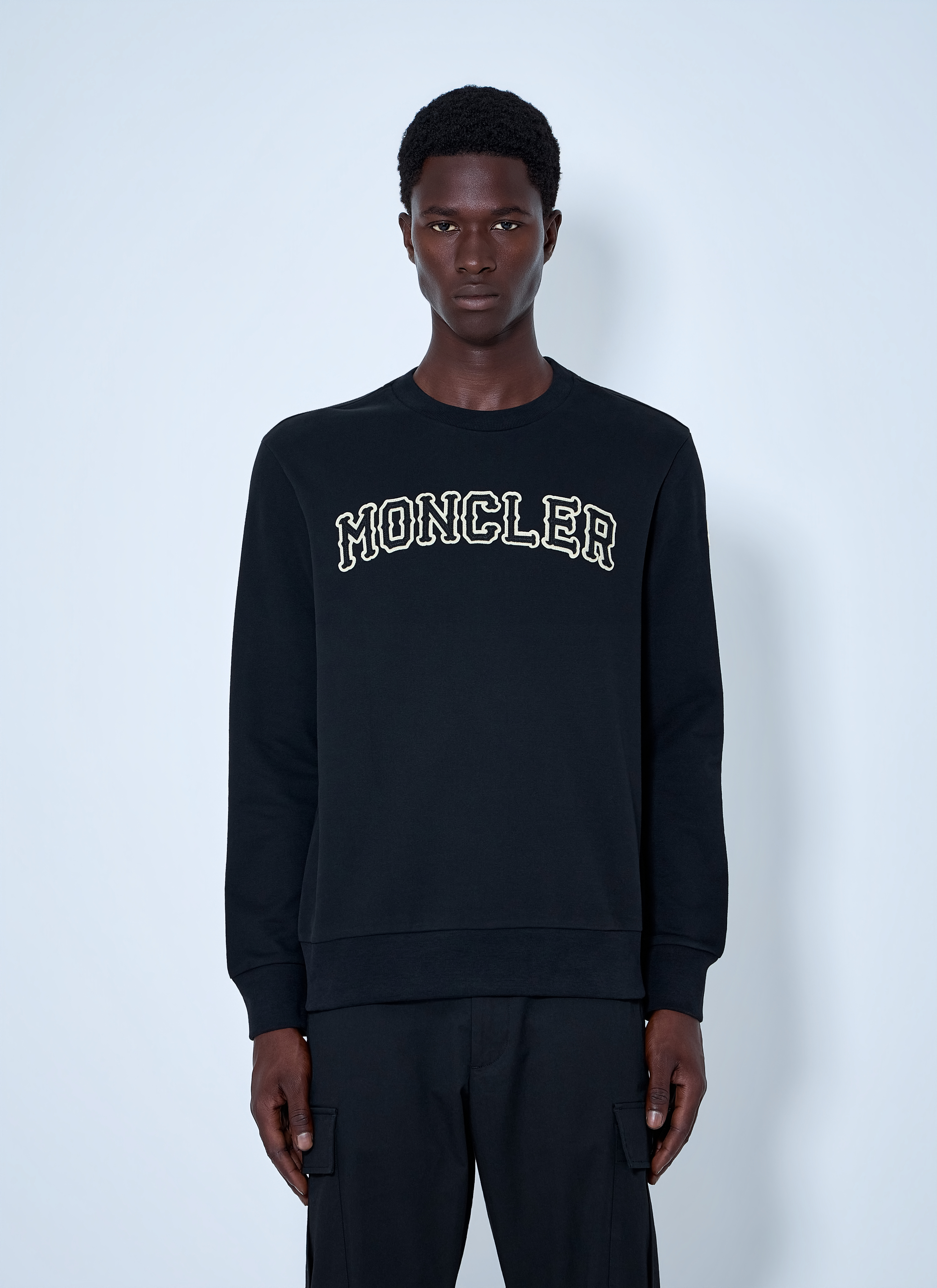 Moncler Men's' Logo Motif Sweatshirt in Black | LN-CC®