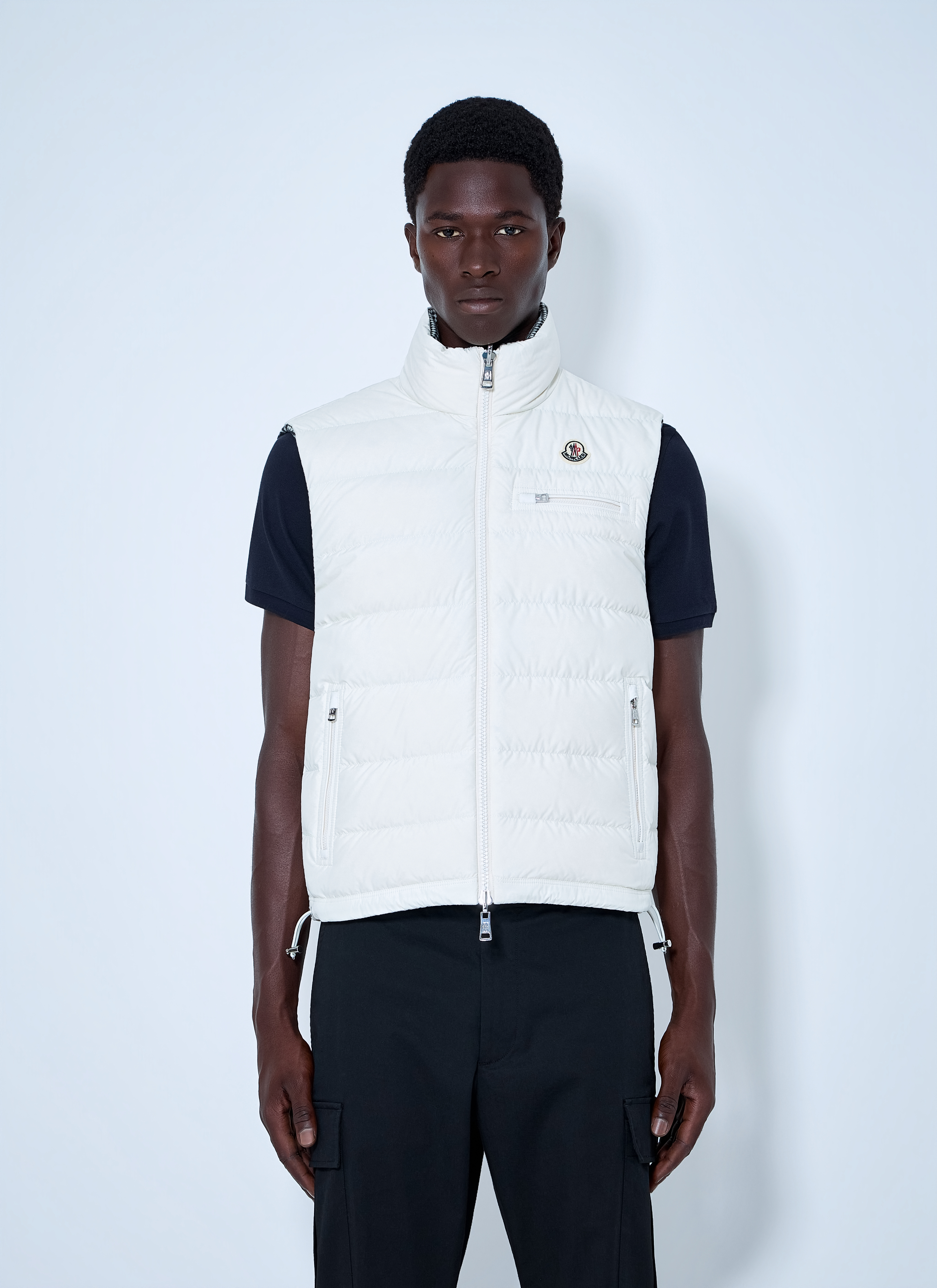 Moncler Men's White Gienah Reversible Wool Blend Down Gilet - Man Jackets 3 - Image 1