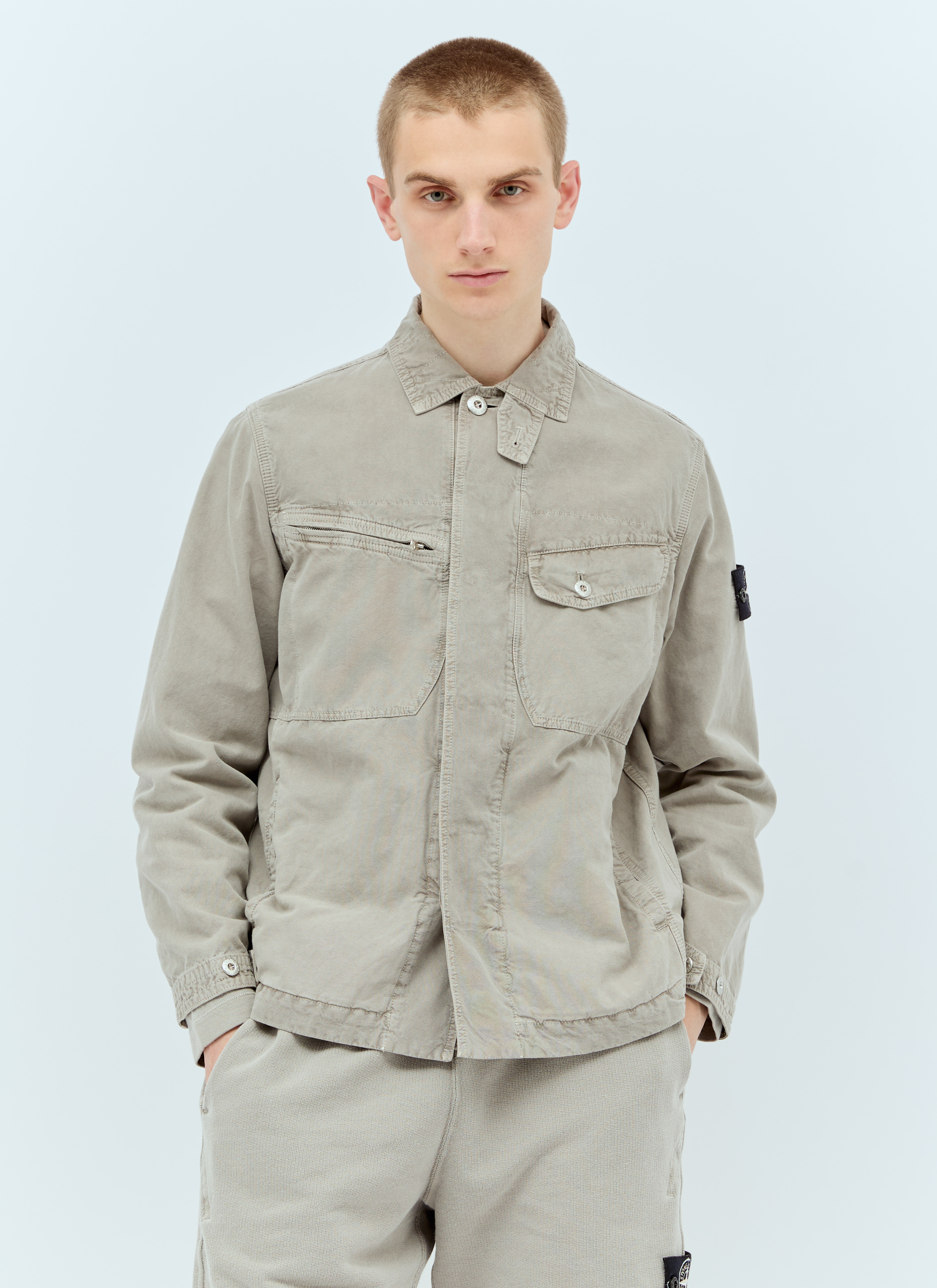 m*0様 STONE  コットンブルゾン ライトグレー Stone Island Men's' Button Canvas Jacket in Grey | LN-CC®