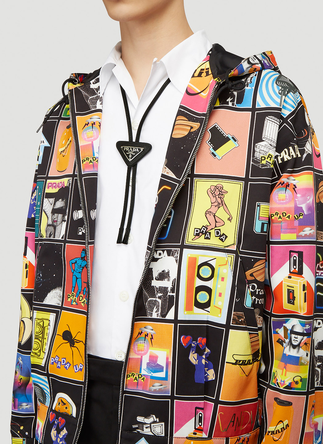 prada saffiano bolo tie