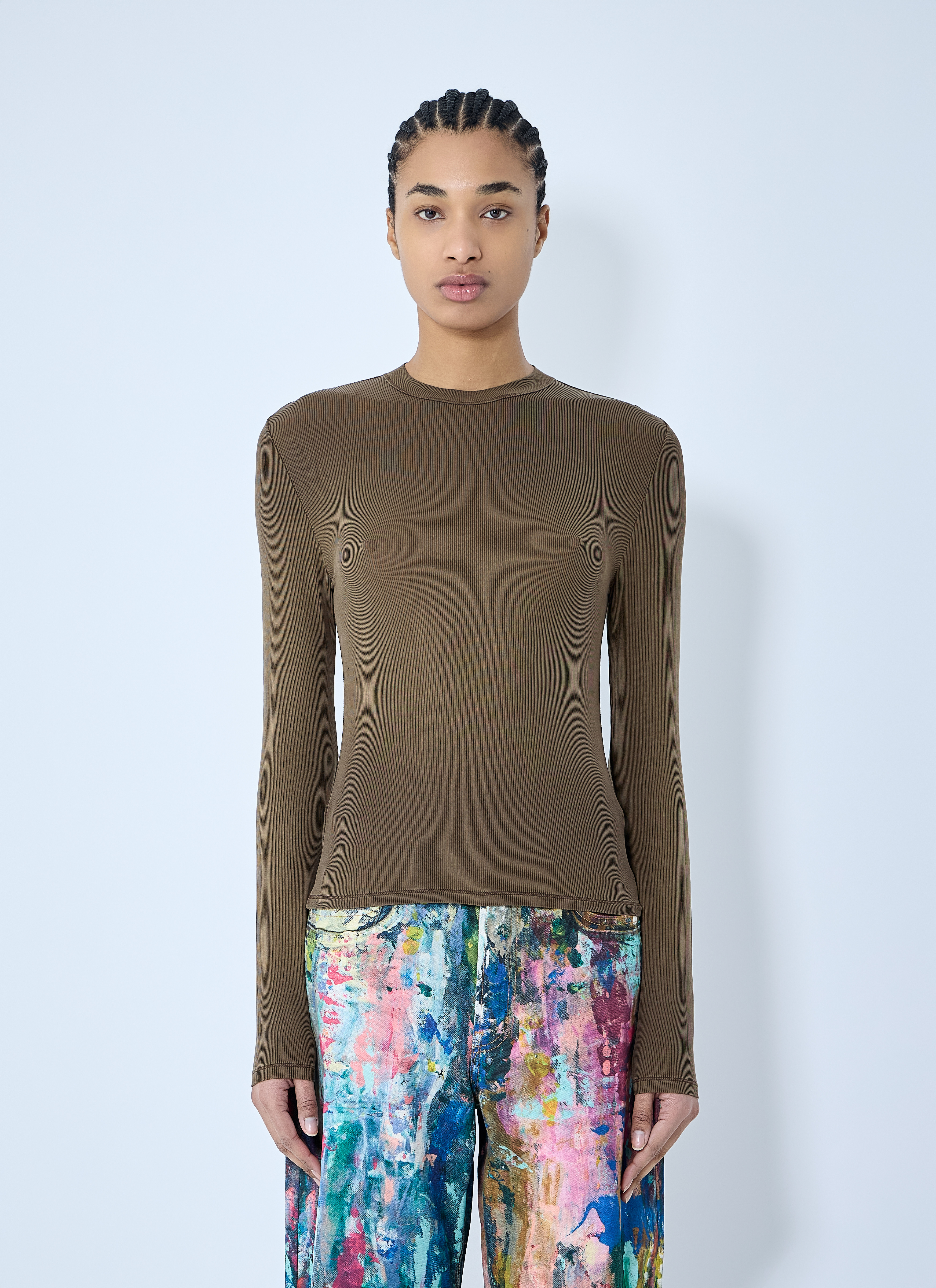 Acne Studios Women's' Slinky Rib T-Shirt in Brown | LN-CC®