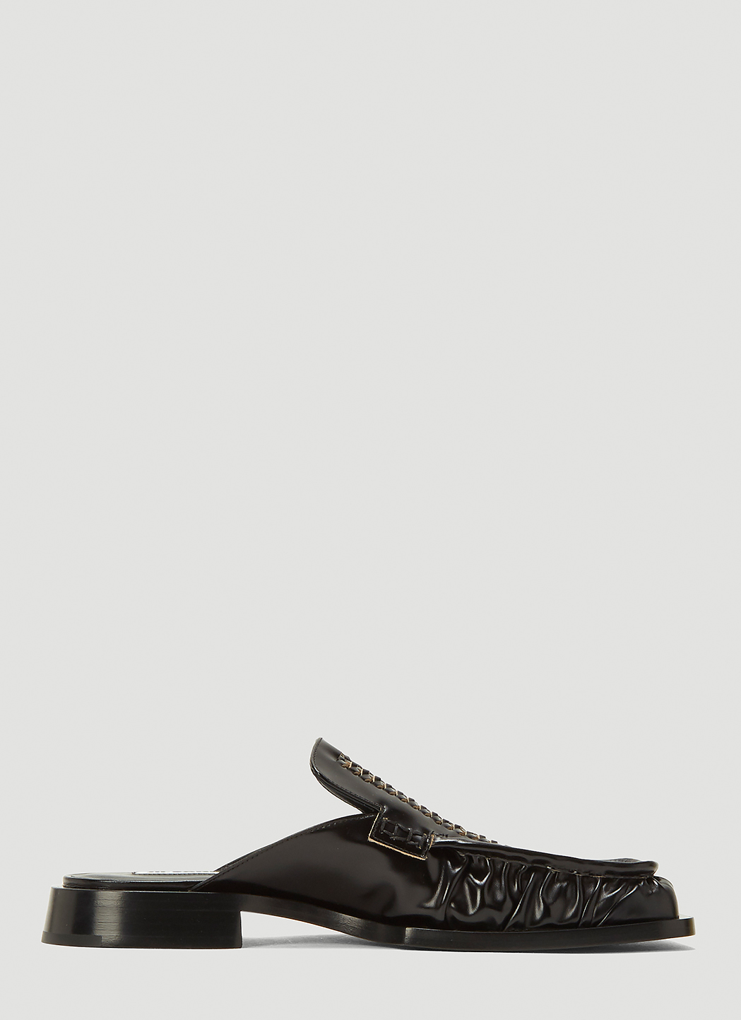 Jil Sander Whipstitch Leather Mules in Black | LN-CC