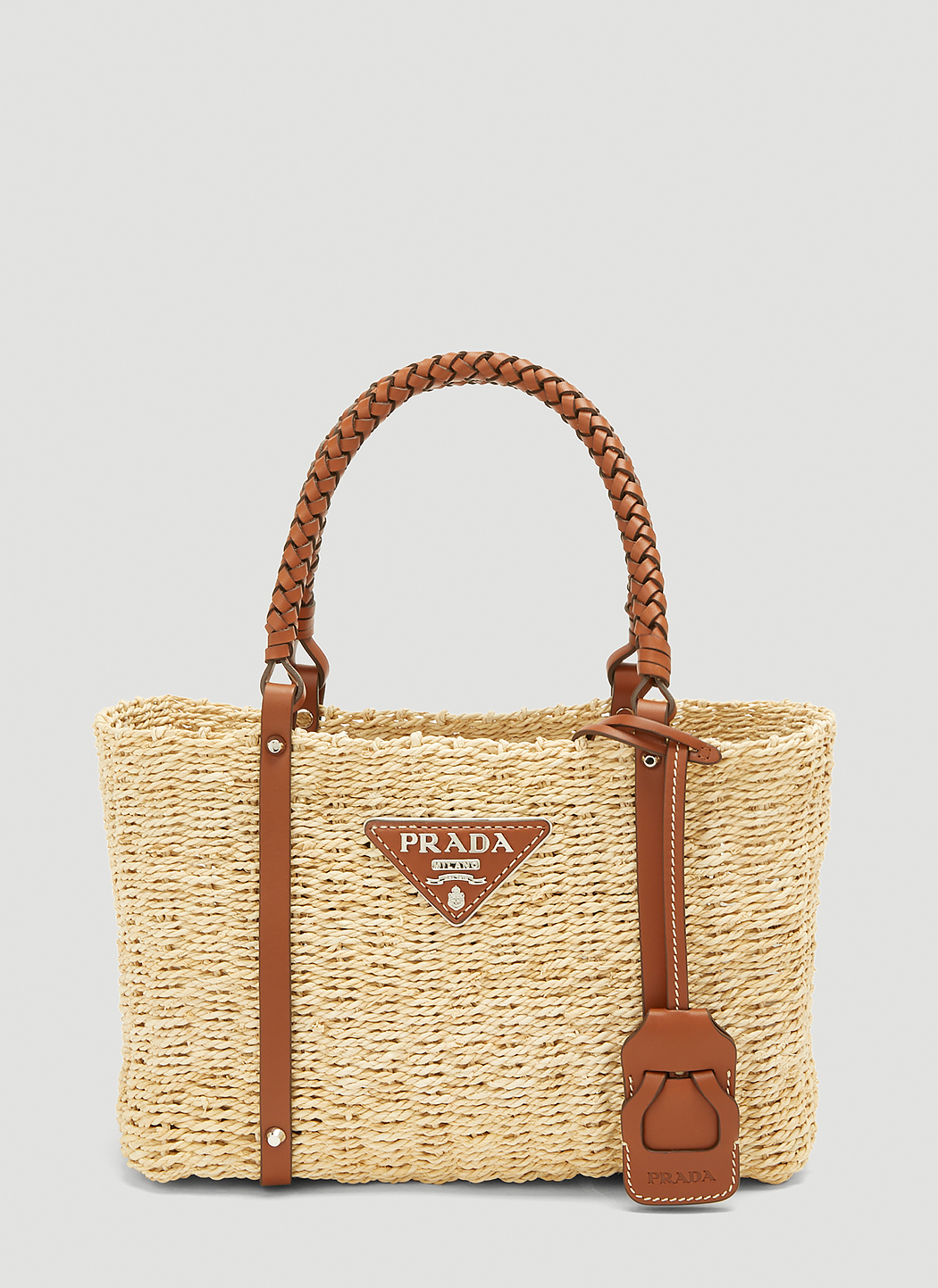 prada raffia tote review