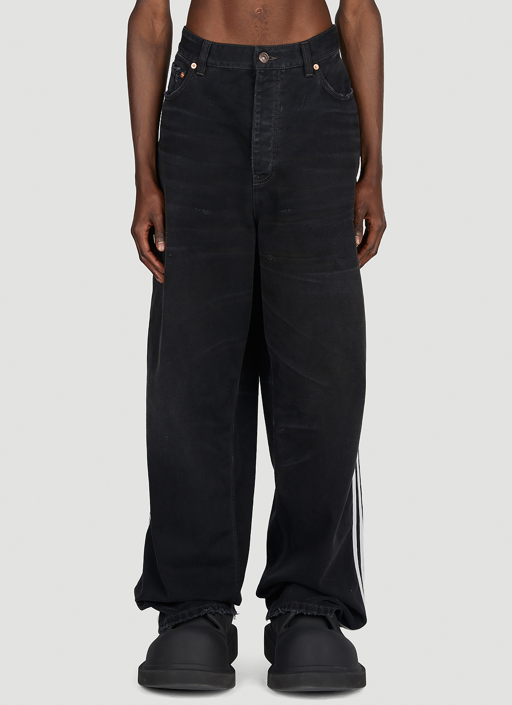 Balenciaga x adidas Men's Baggy Jeans in Black