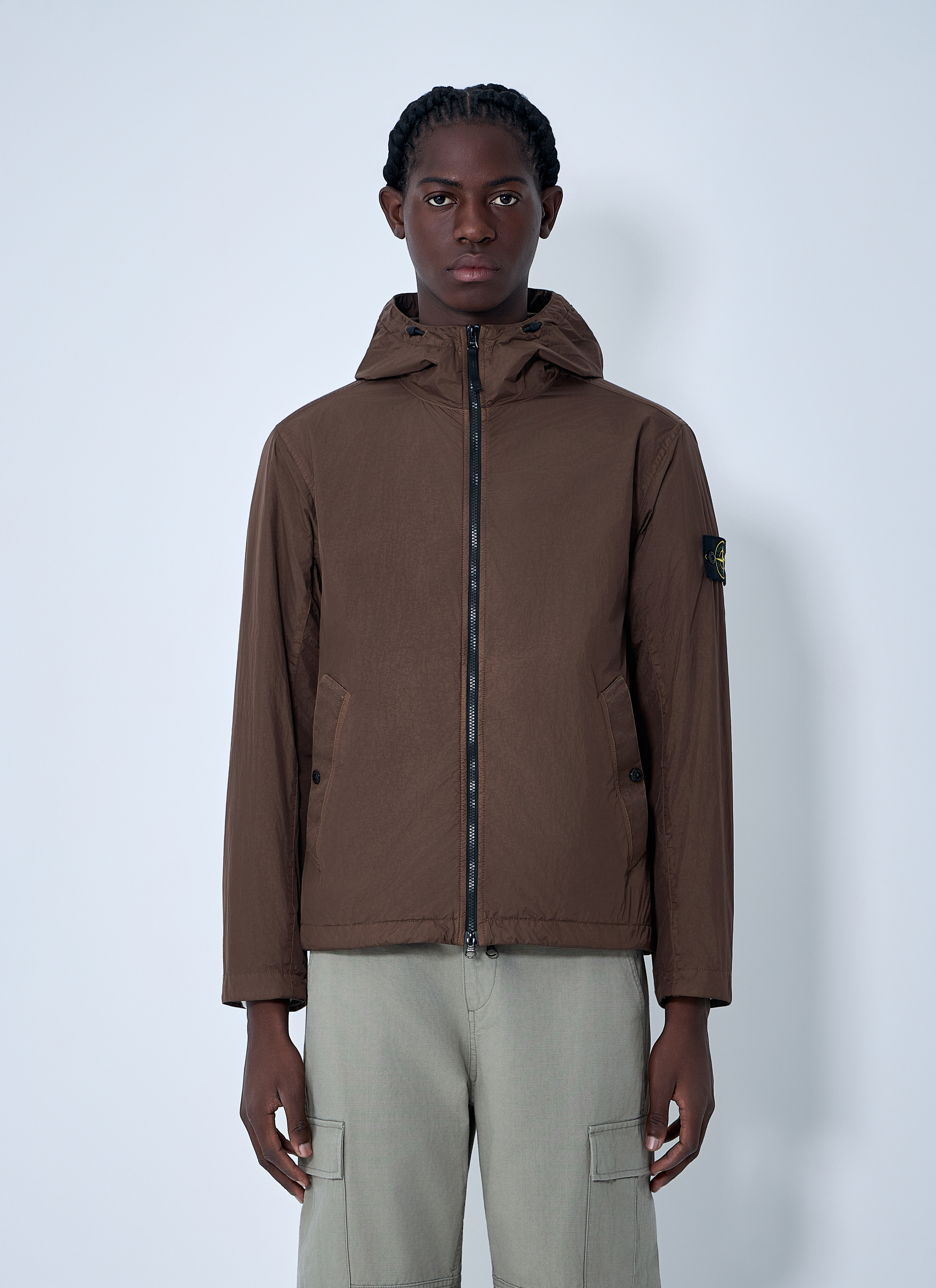 Stone Island Men's Brown Logo Patch Jacket - Man Jackets Xxl