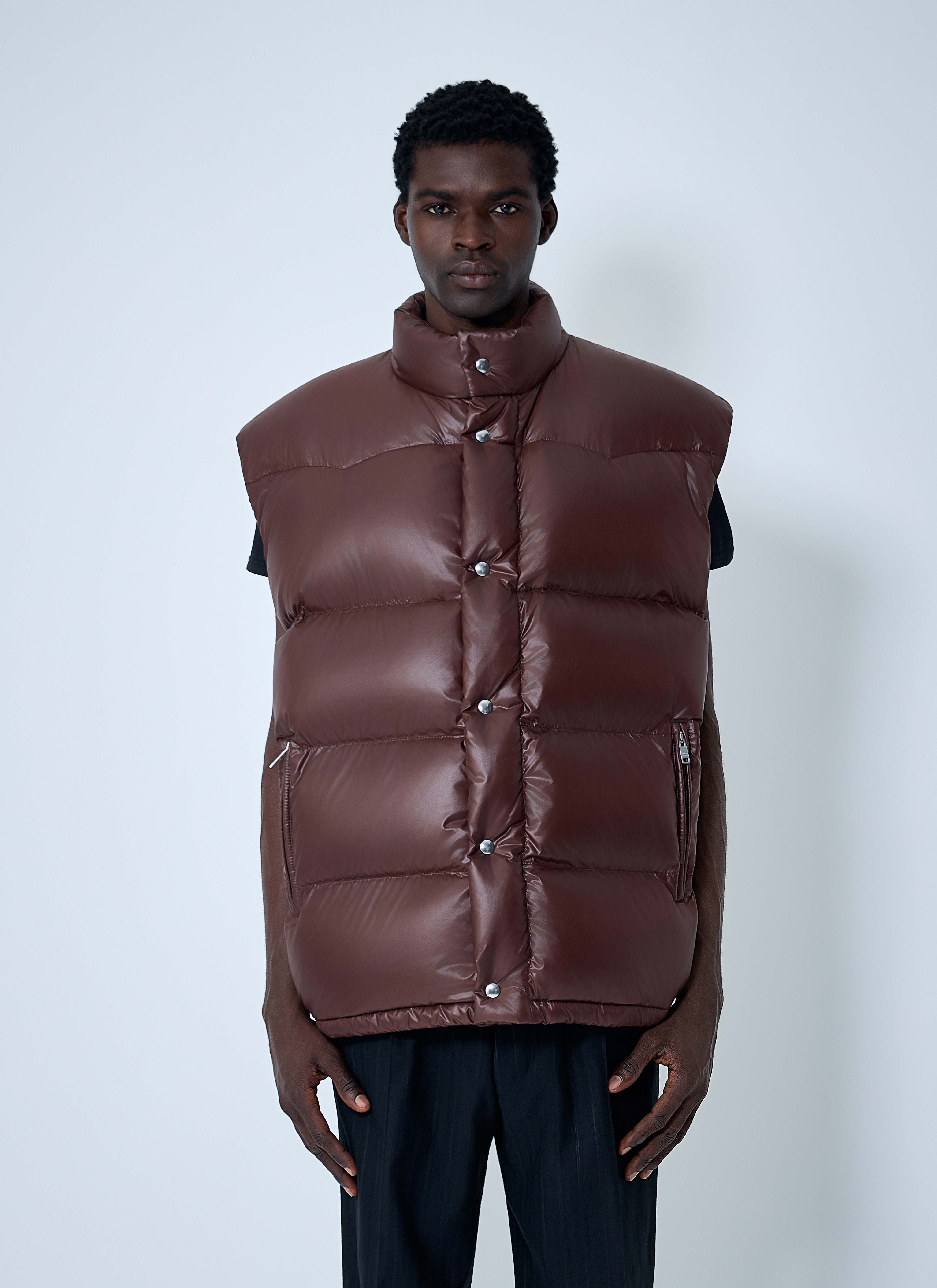 Prada Men's' Re-Nylon Down Vest in Brown | LN-CC®