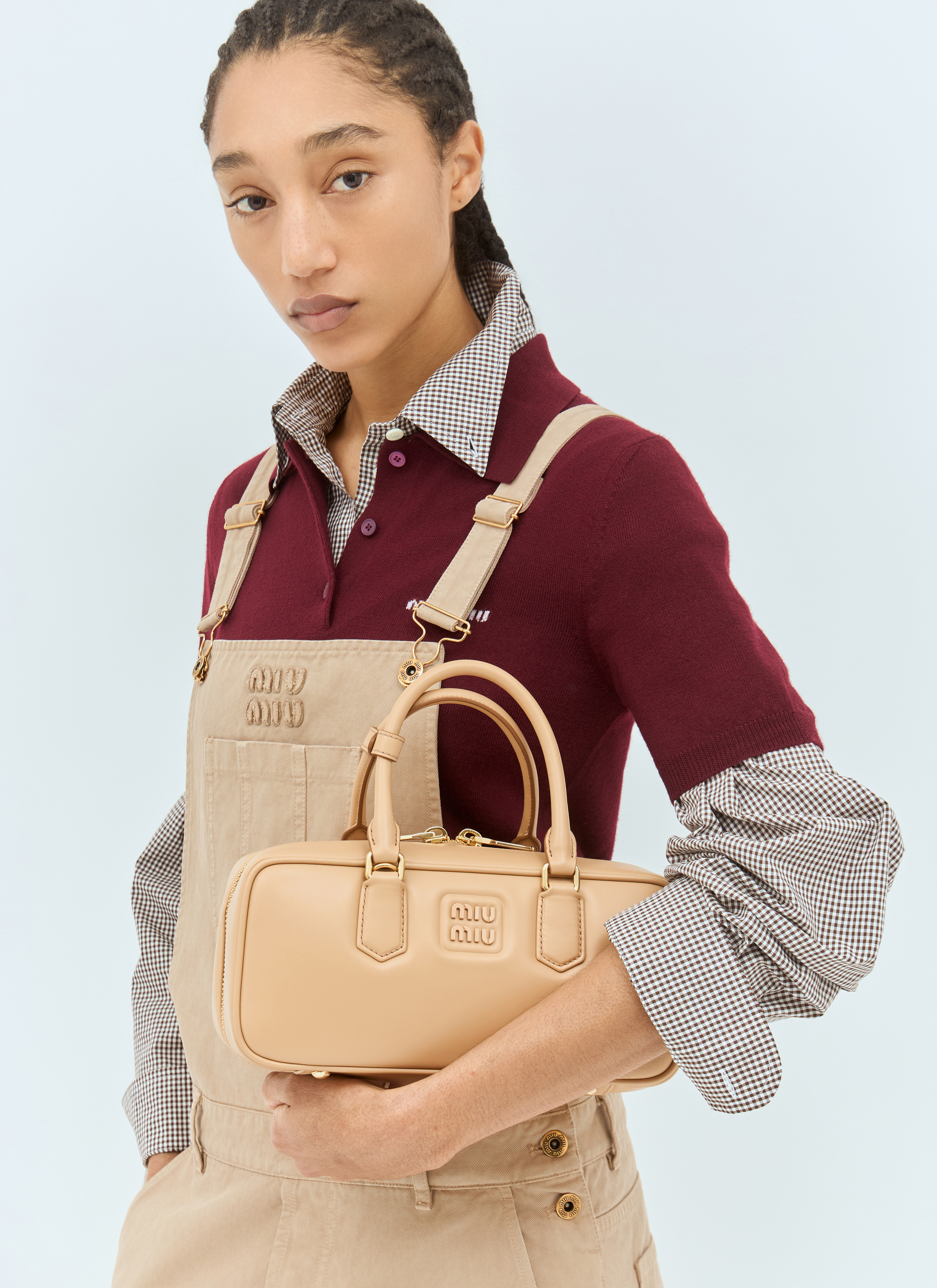 Miu Miu Women's' Arcadie Leather Handbag in Beige | LN-CC®