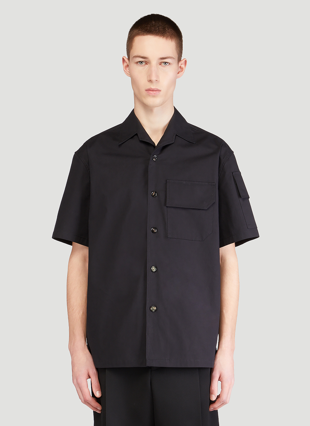 Bottega Veneta Men's Patch-Pocket Shirt in Black | LN-CC