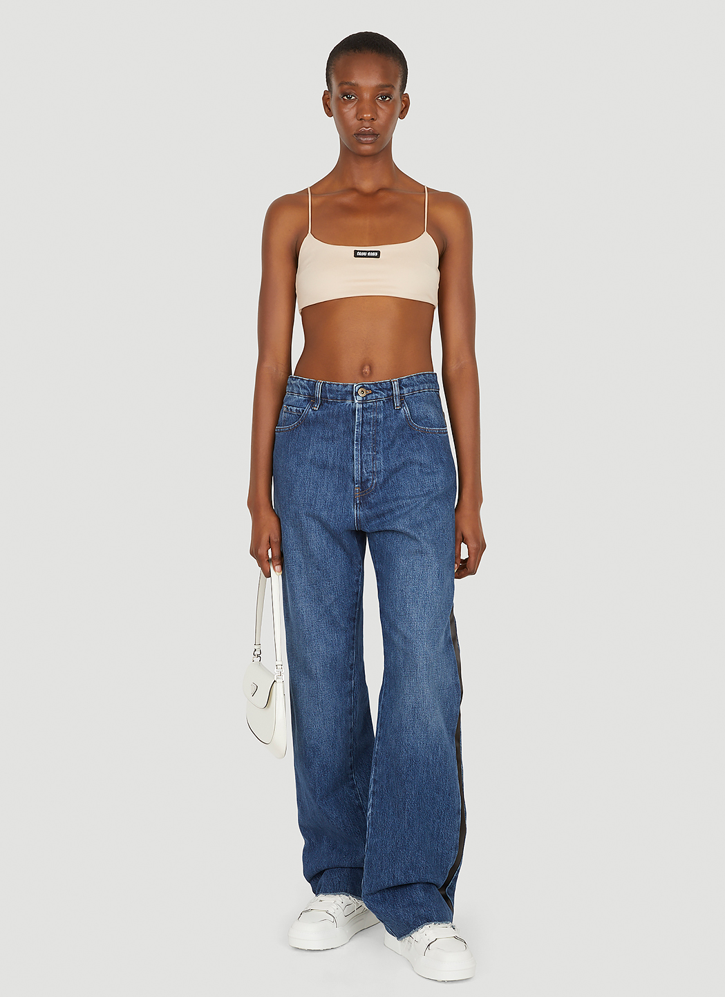 Miu Miu Logo Patch Wide Leg Jeans | Smart Closet