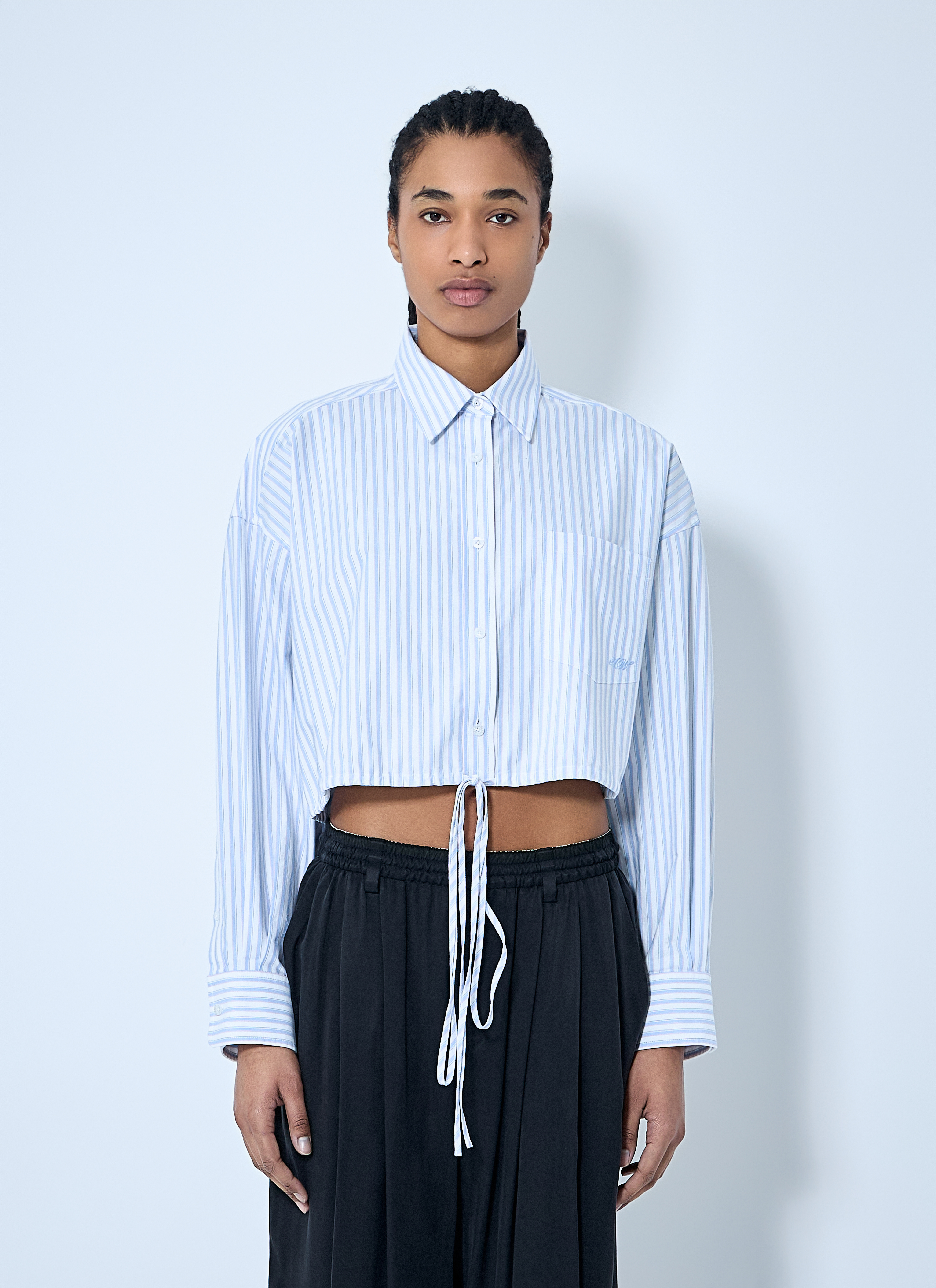 Alexander Wang Women's' Crop Button-Down Shirt in Blue | LN-CC®