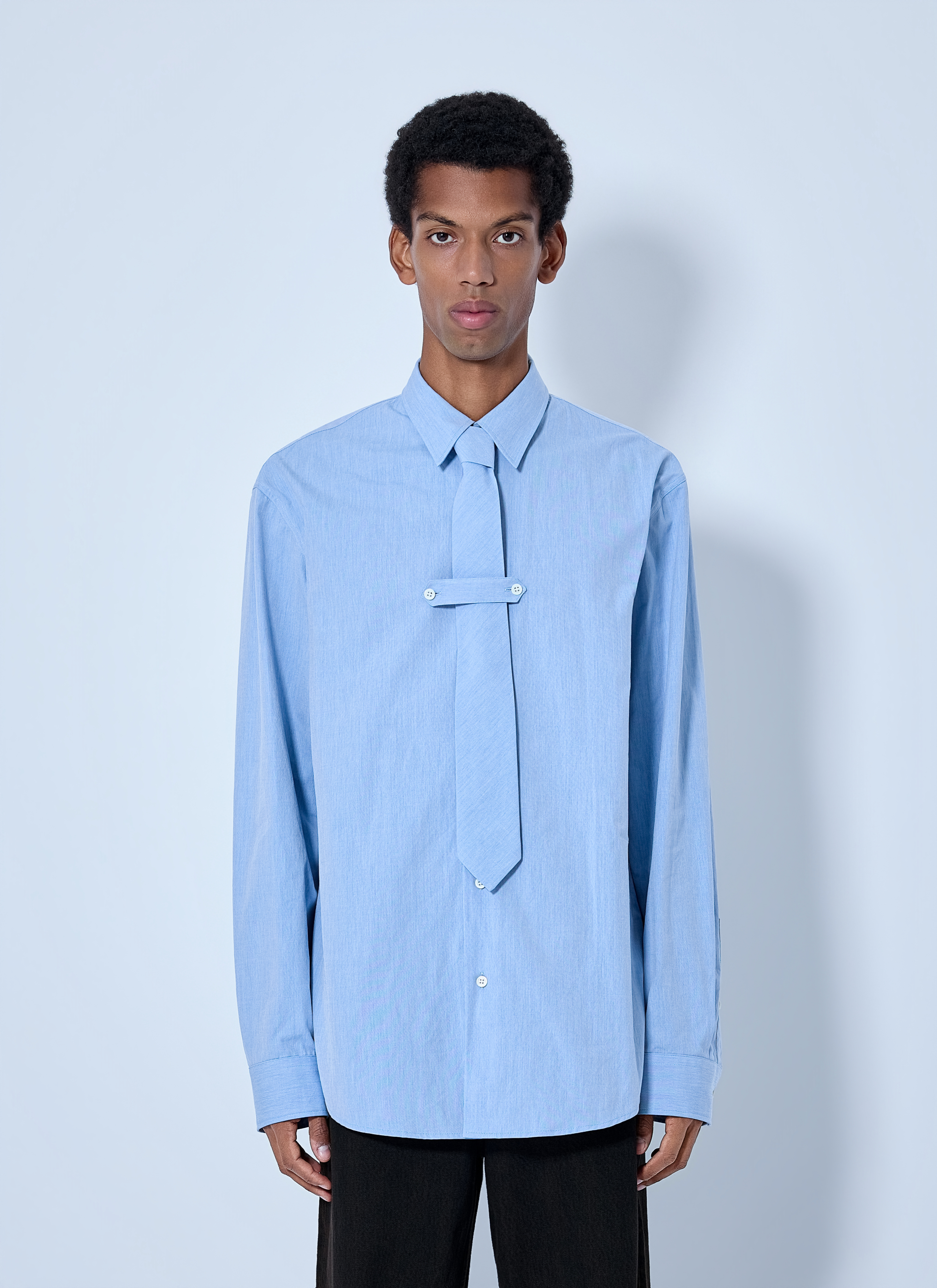 Dries Van Noten Dries Van Noten Cilian Classic Cotton Shirt with Tie