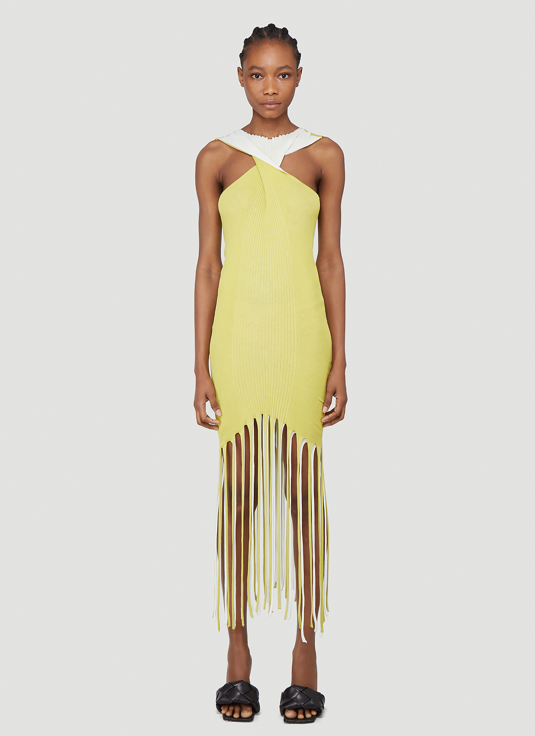 Bottega Veneta Fringed Dress in Yellow | LN-CC