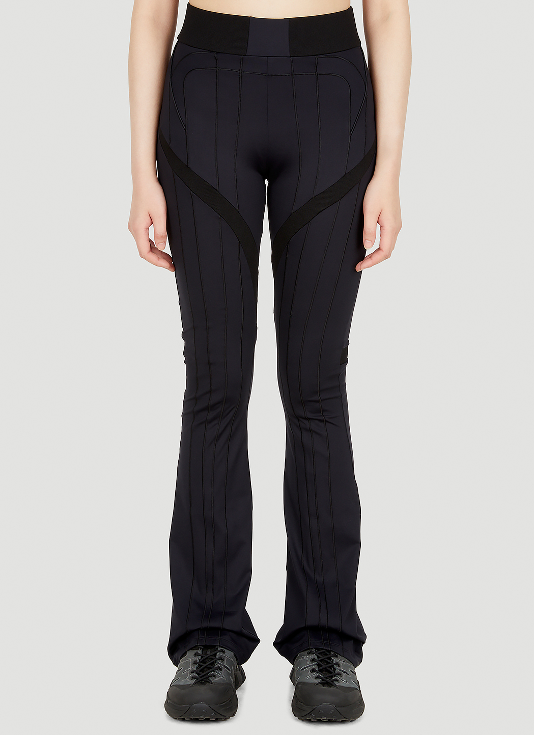 Raised Stitching Flared Track Pants
