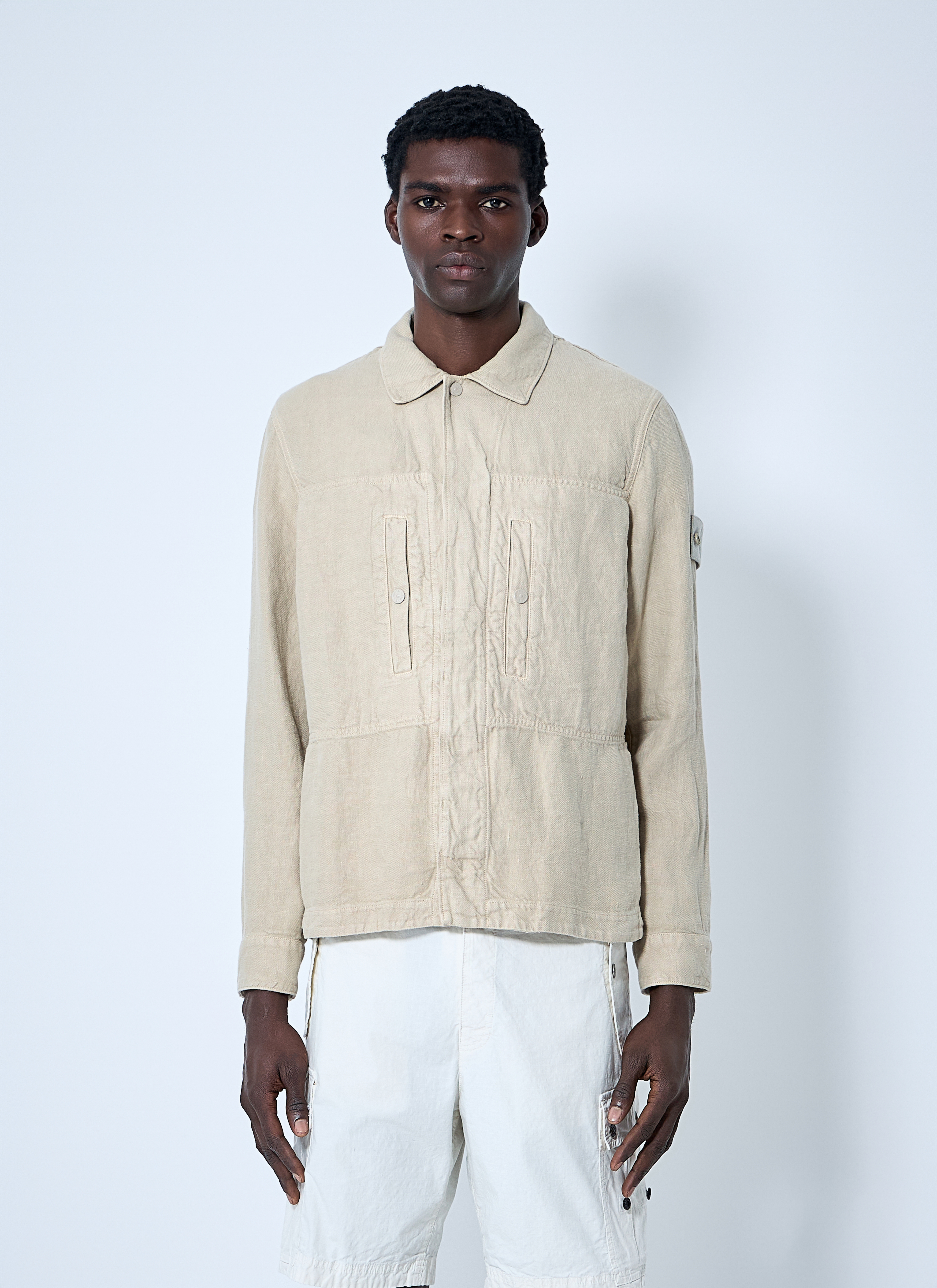 Stone Island Men's' Ghost Shirt in Beige | LN-CC®