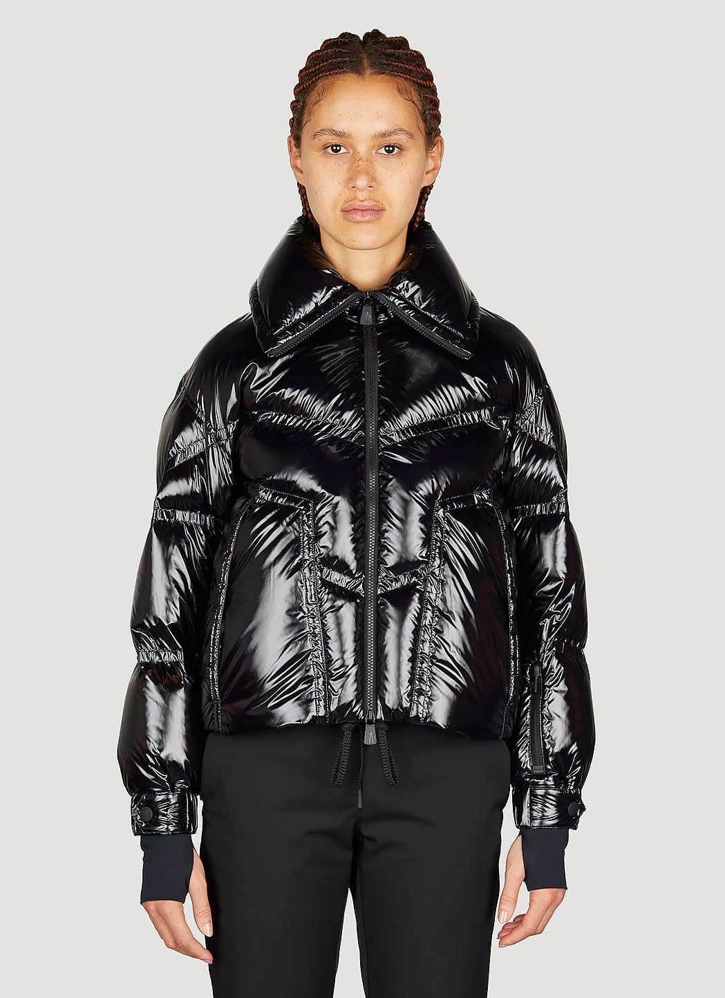 モンクレール　　シズ Moncler Grenoble Women's' Cluses High-Shine Bomber Jacket in Black