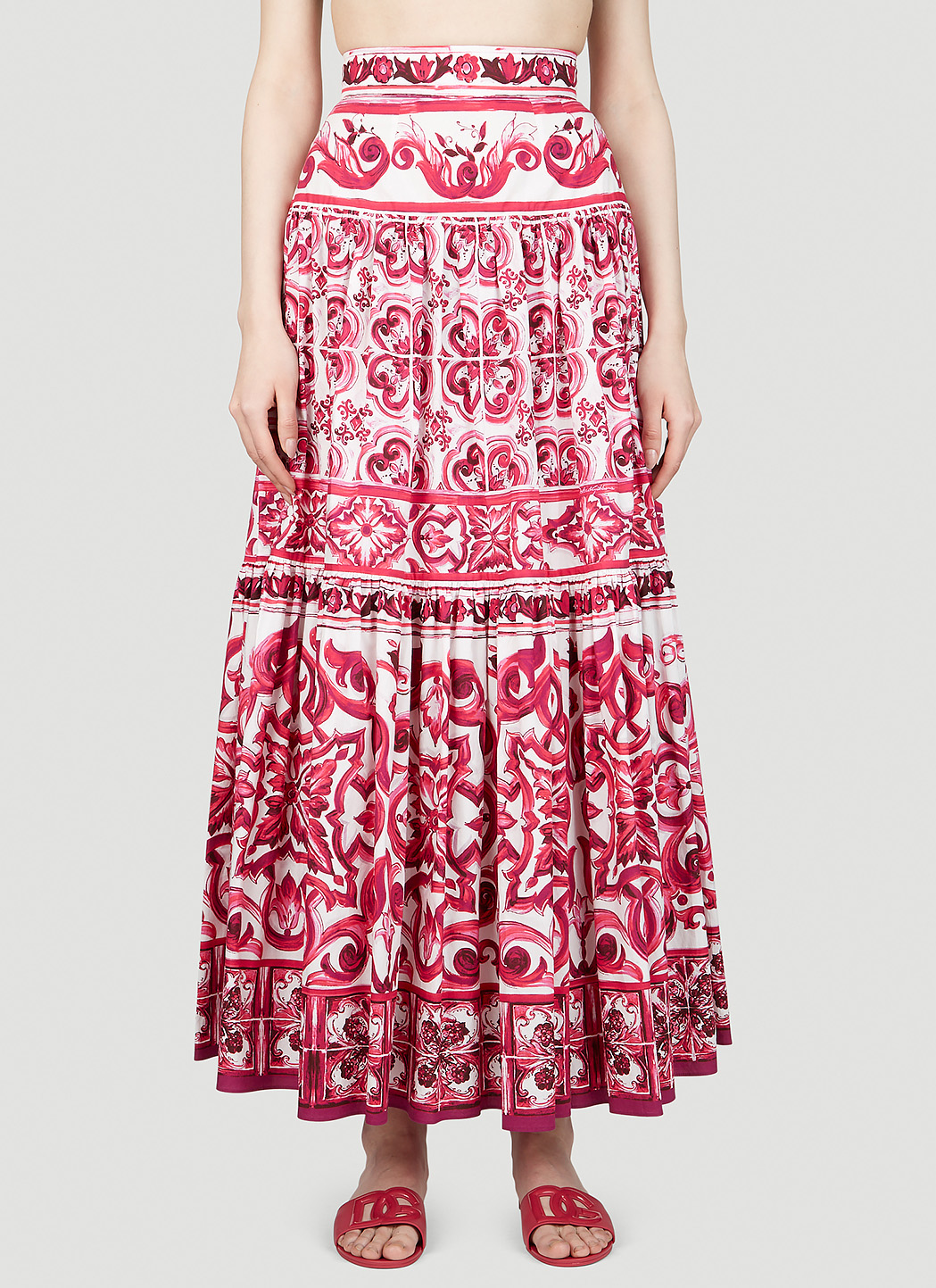 Dolce & Gabbana レディース マジョリカプリント マキシスカート