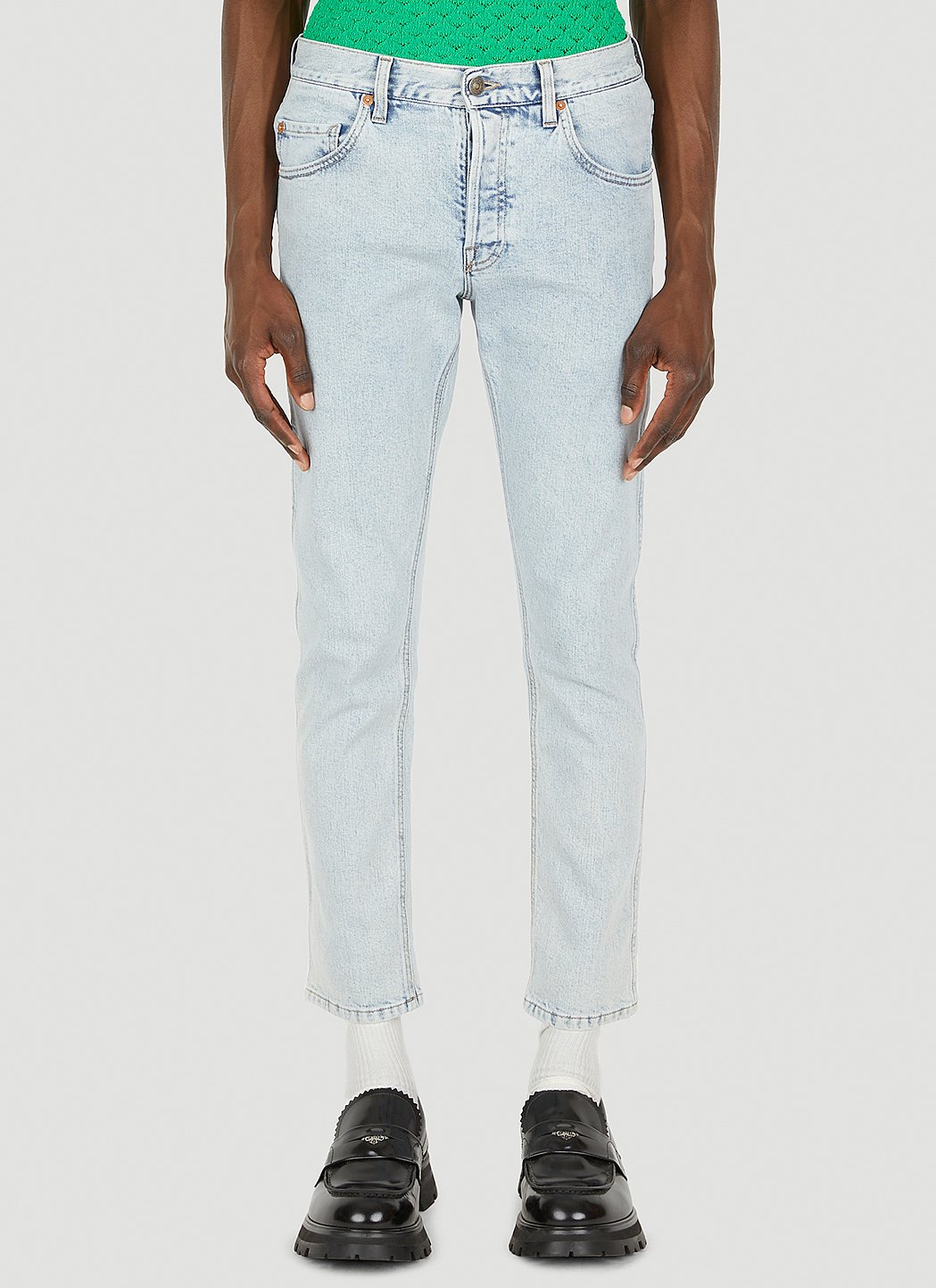 Tapered Washed Jeans