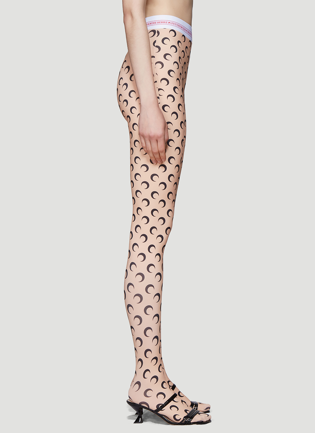 Marine Serre Logo Crescent Moon Leggings in Tan LNCC