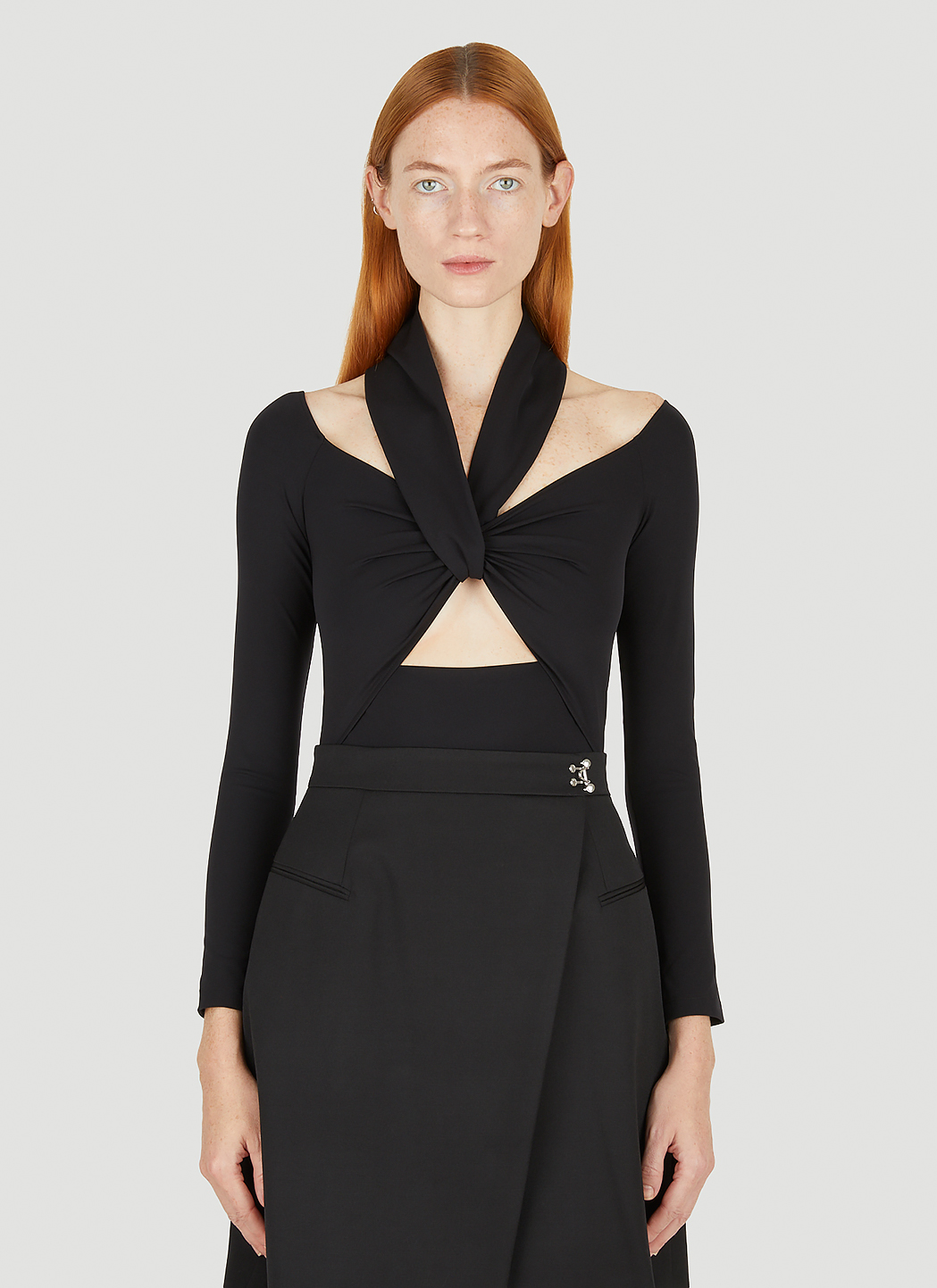 Cut-Out Jersey Bodysuit