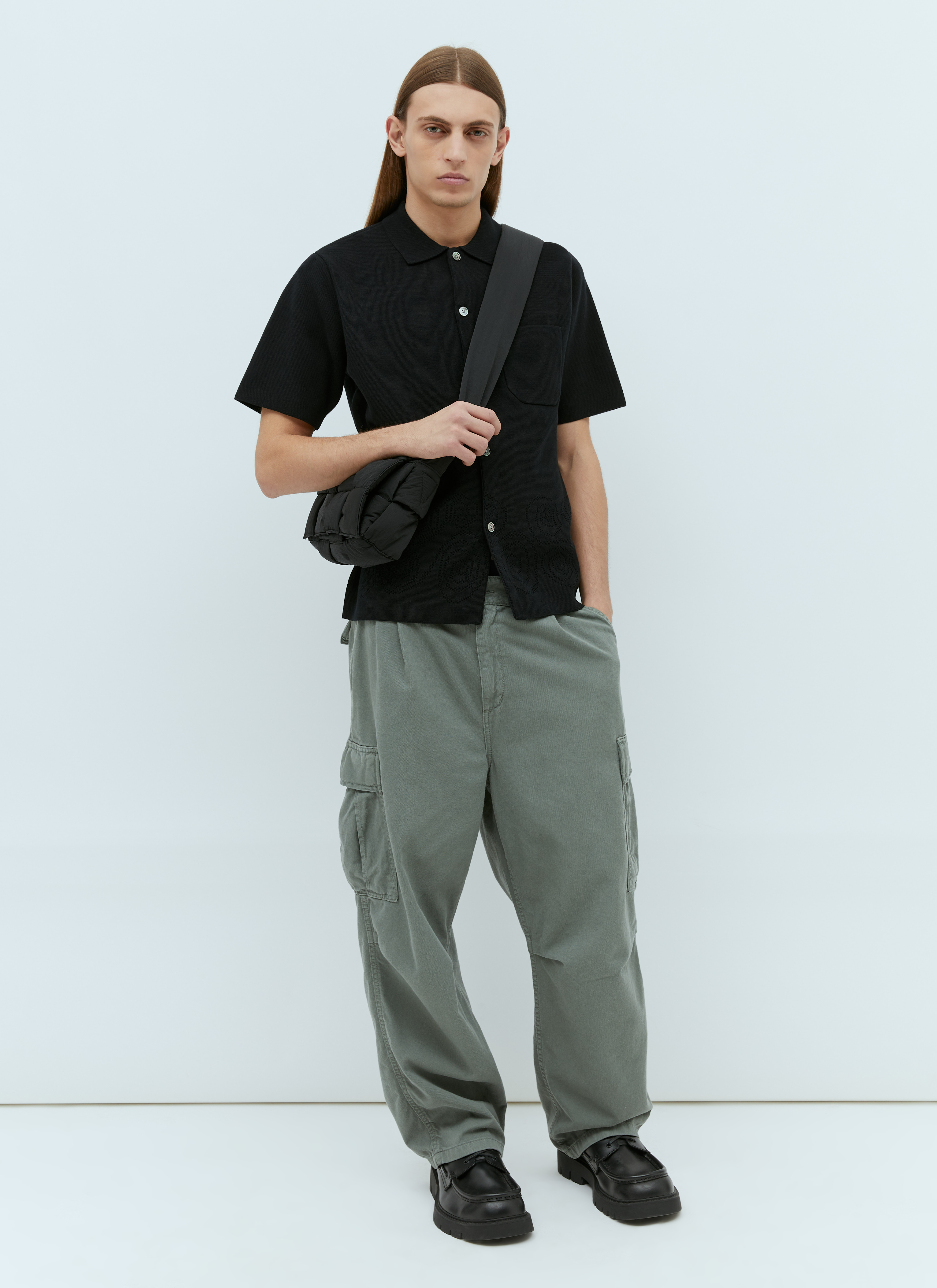 Stüssy Perforated Swirl-Knit Shirt in Black | LN-CC®