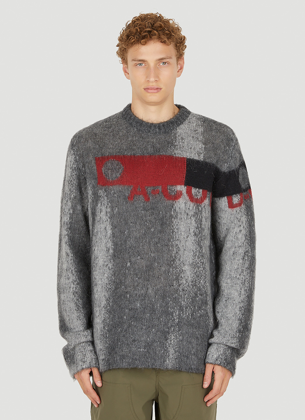 * Sprayed Logo Jacquard Sweater