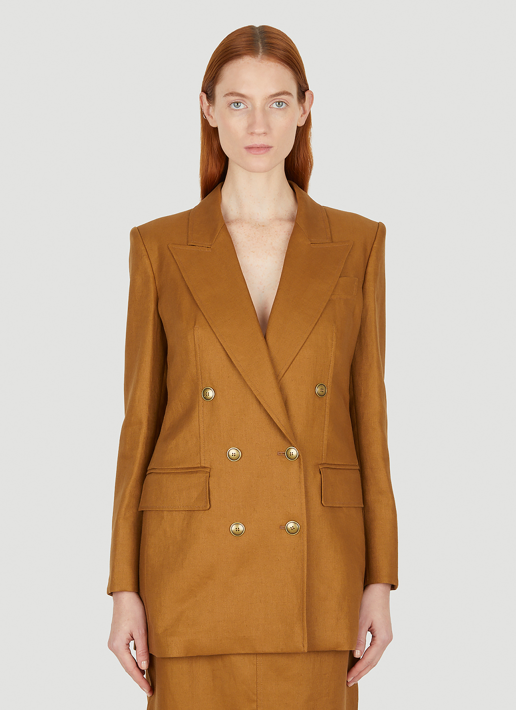 Max Mara Women's' Verace Double Breasted Blazer in Brown