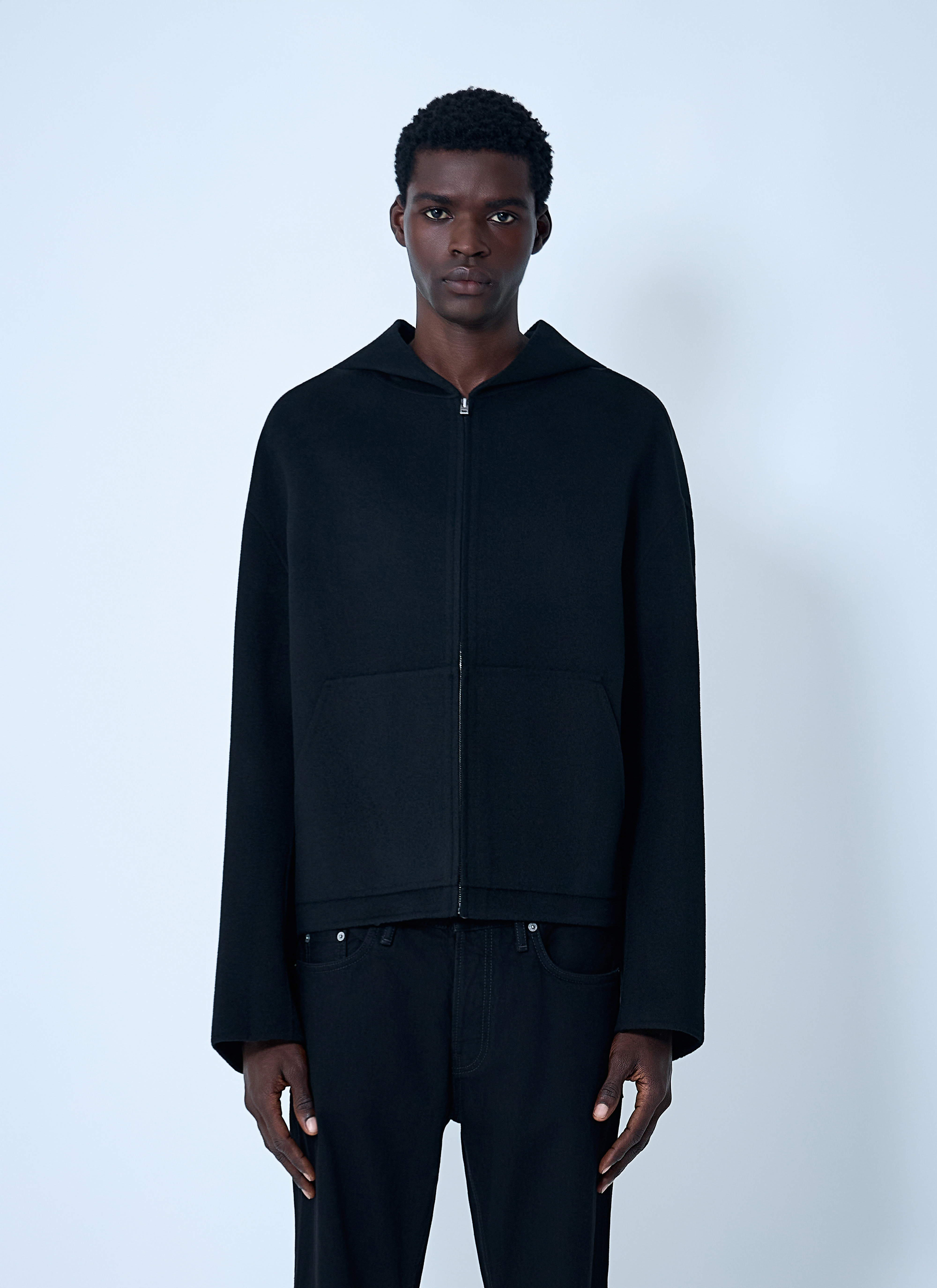 Acne Studios Men's' Wool-And-Cashmere-Blend Hooded Jacket in Black