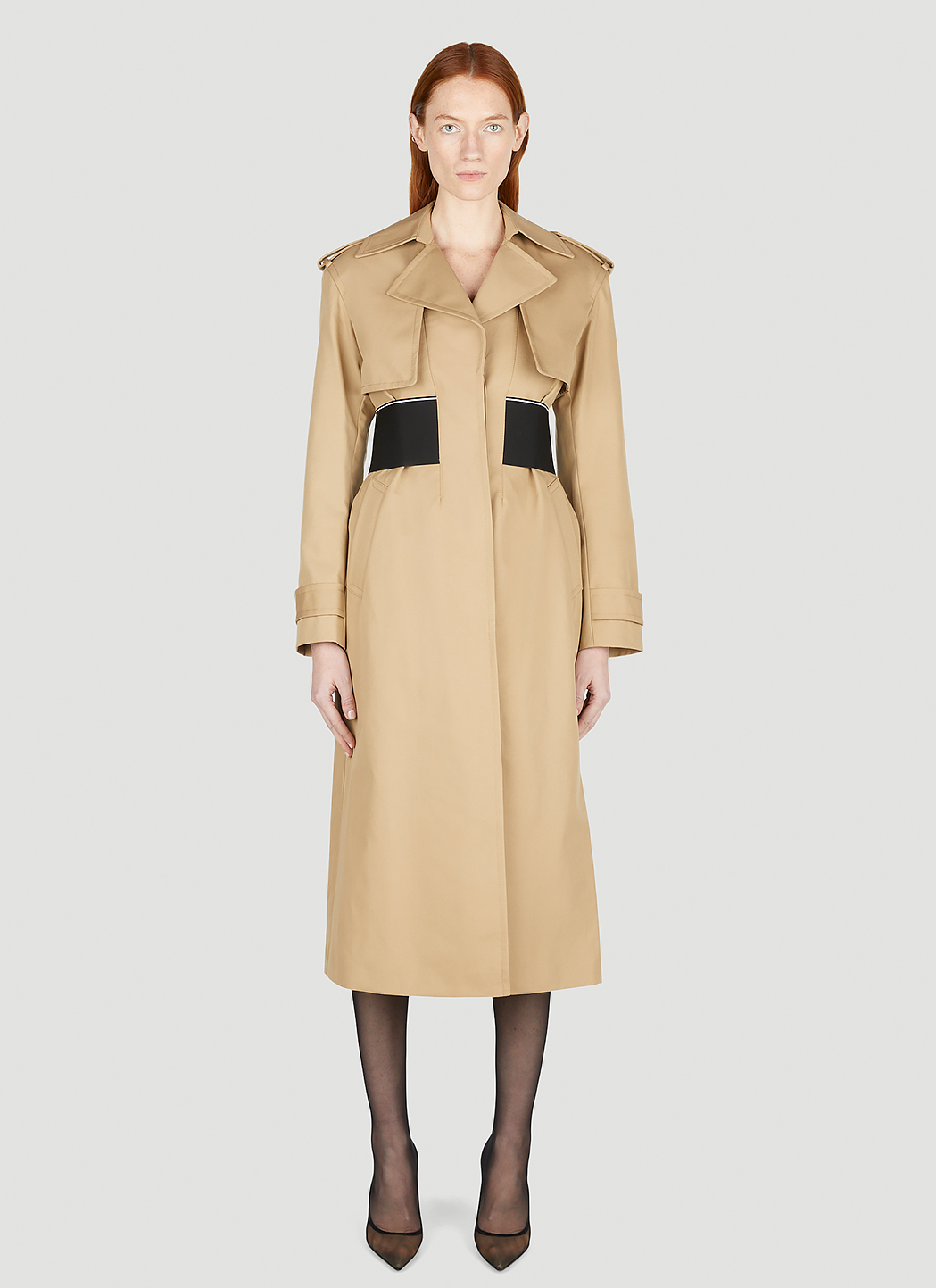 Logo Elastic Trench Coat