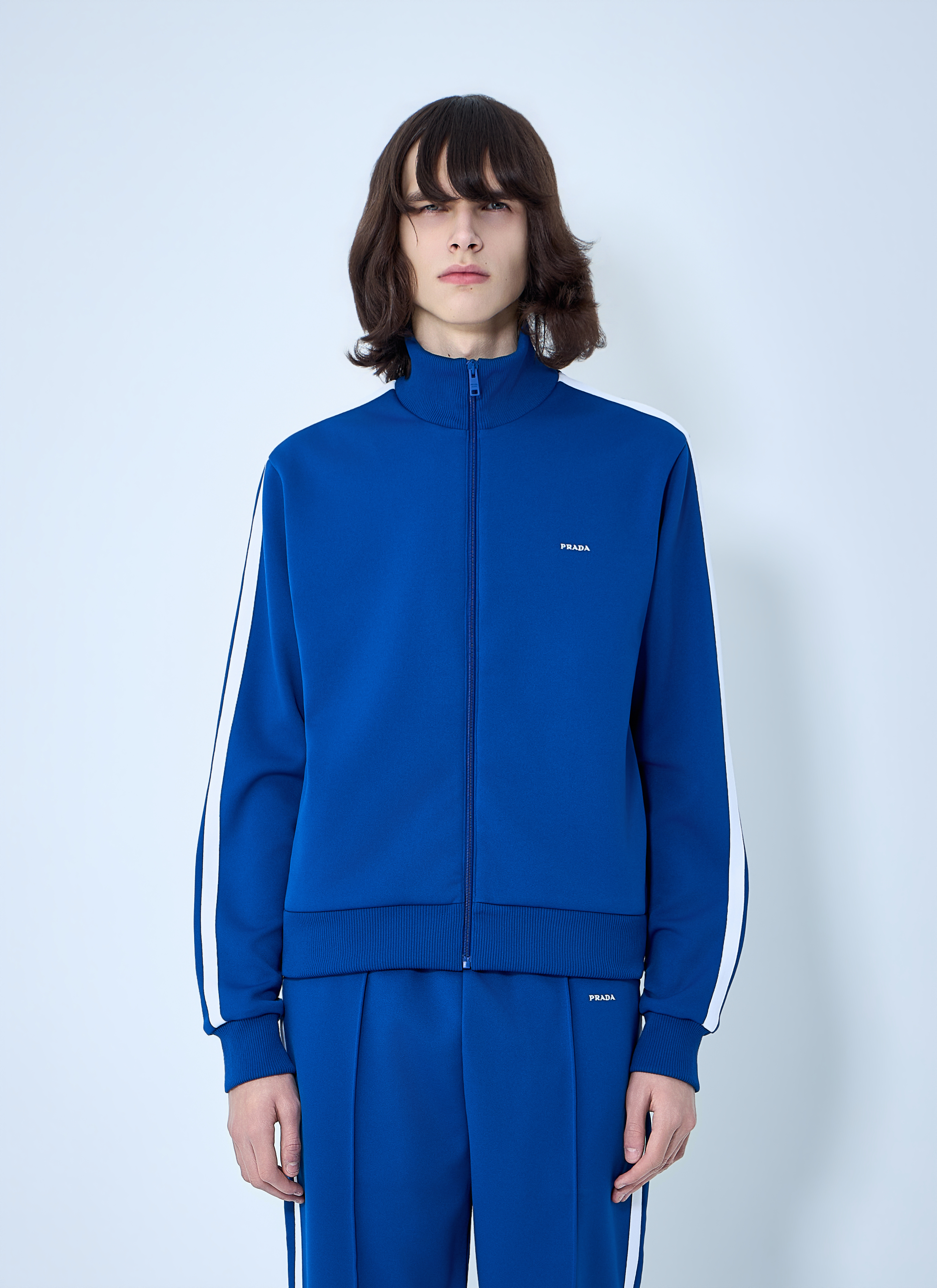 Prada Men's' Zip-Front Track Jacket in Blue | LN-CC®
