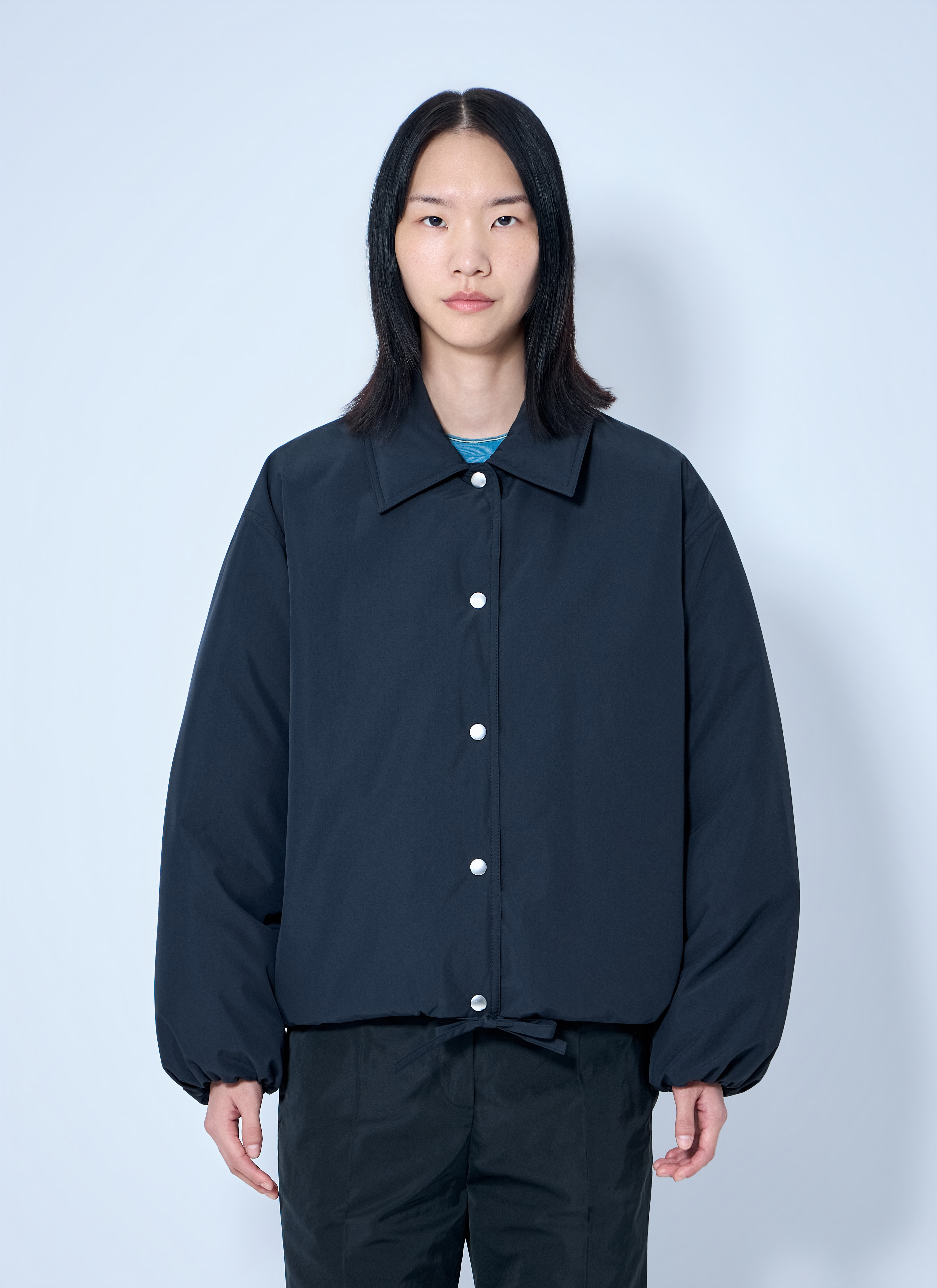 Jil Sander Women's Black Down Jacket With Collar - Woman Jackets It - 40