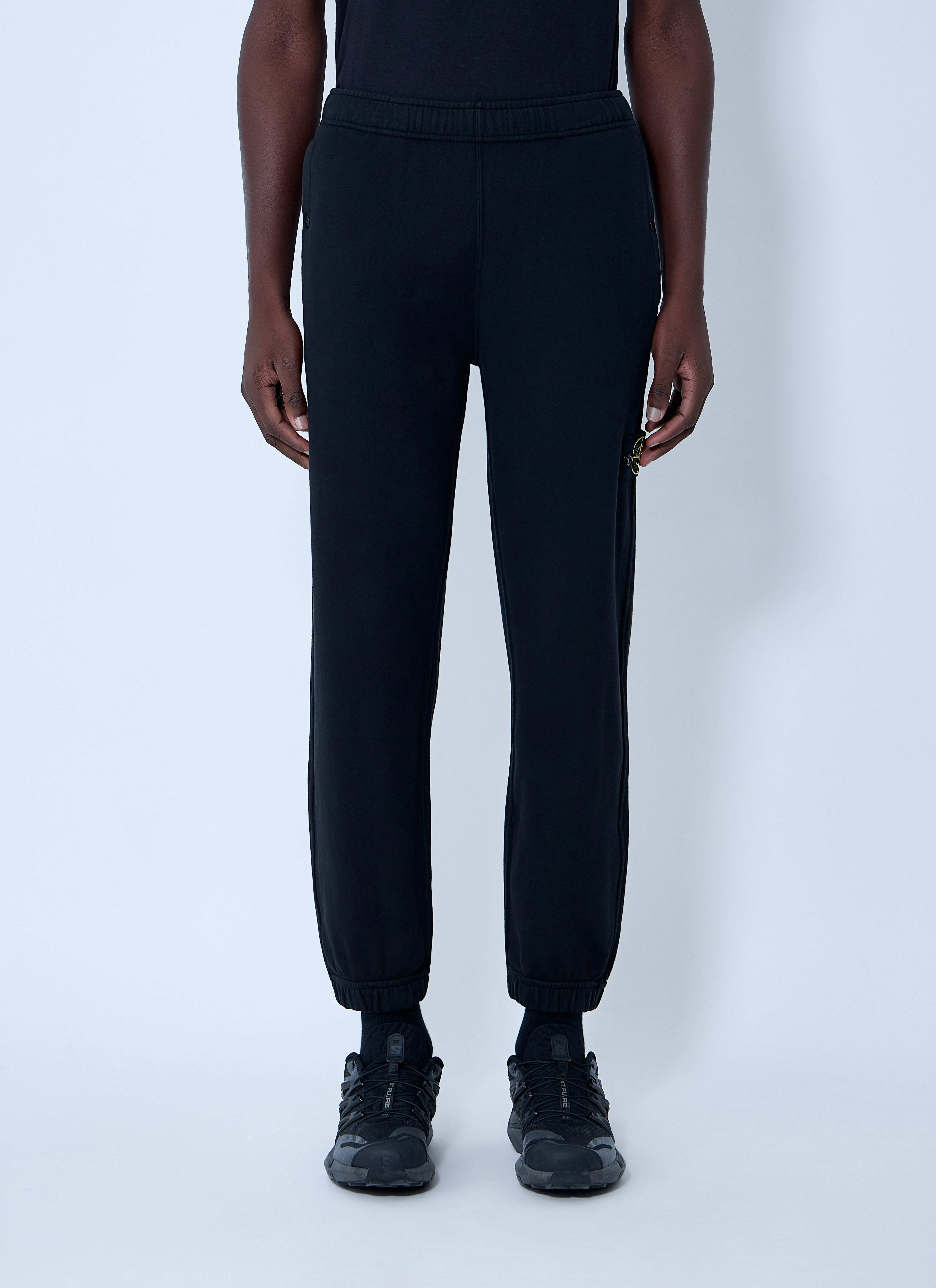 Stone Island Men's Black Logo Patch Track Pants - Man Track Pants Xxxl
