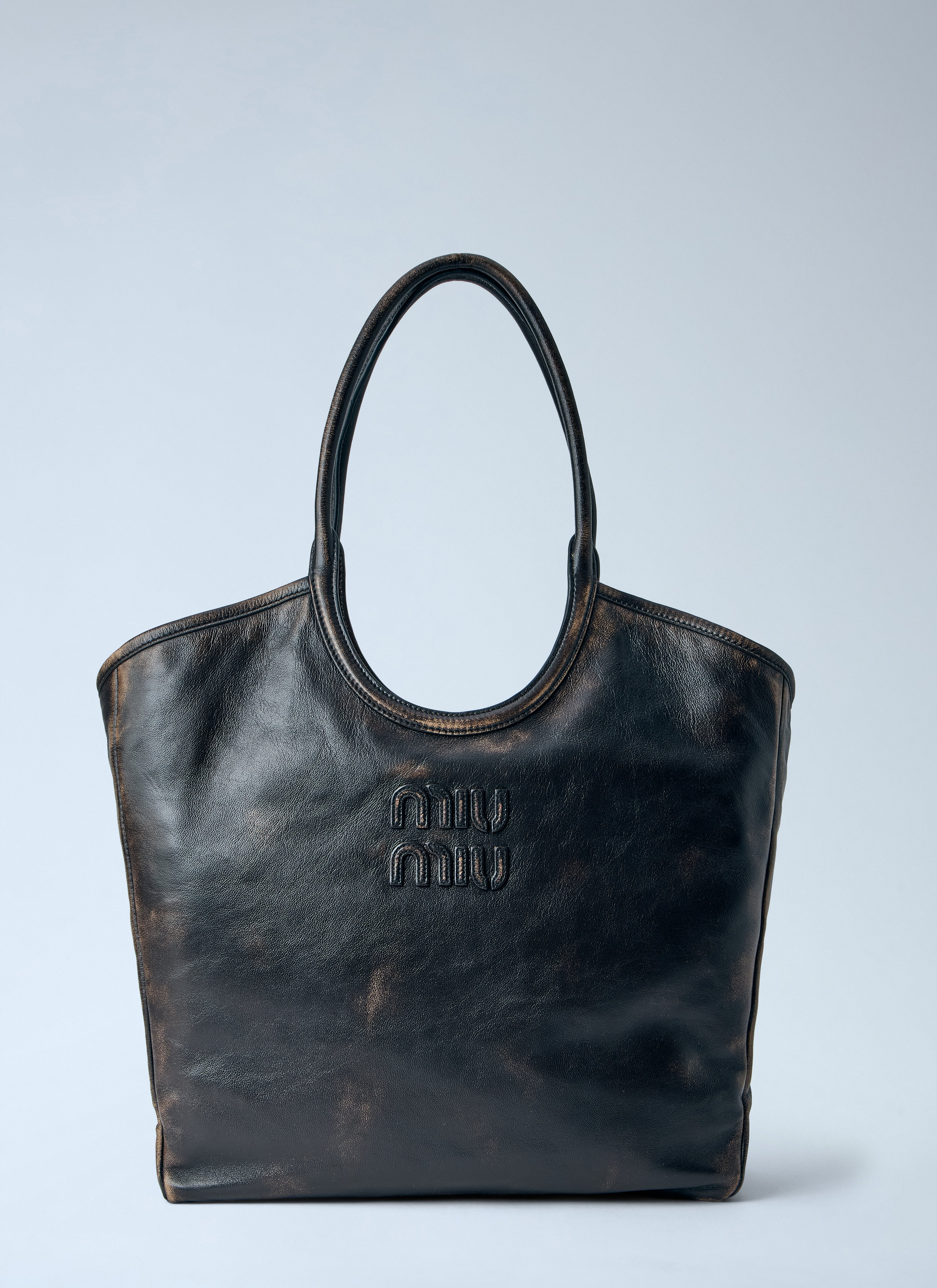 Miu Miu Women's Brown Ivy Leather Tote Bag - Woman Shoulder Bags One Size