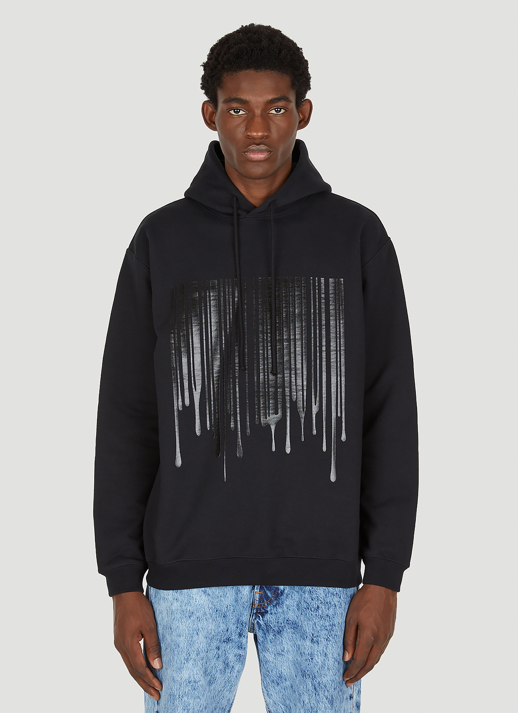 Dripping Barcode Hooded Sweatshirt