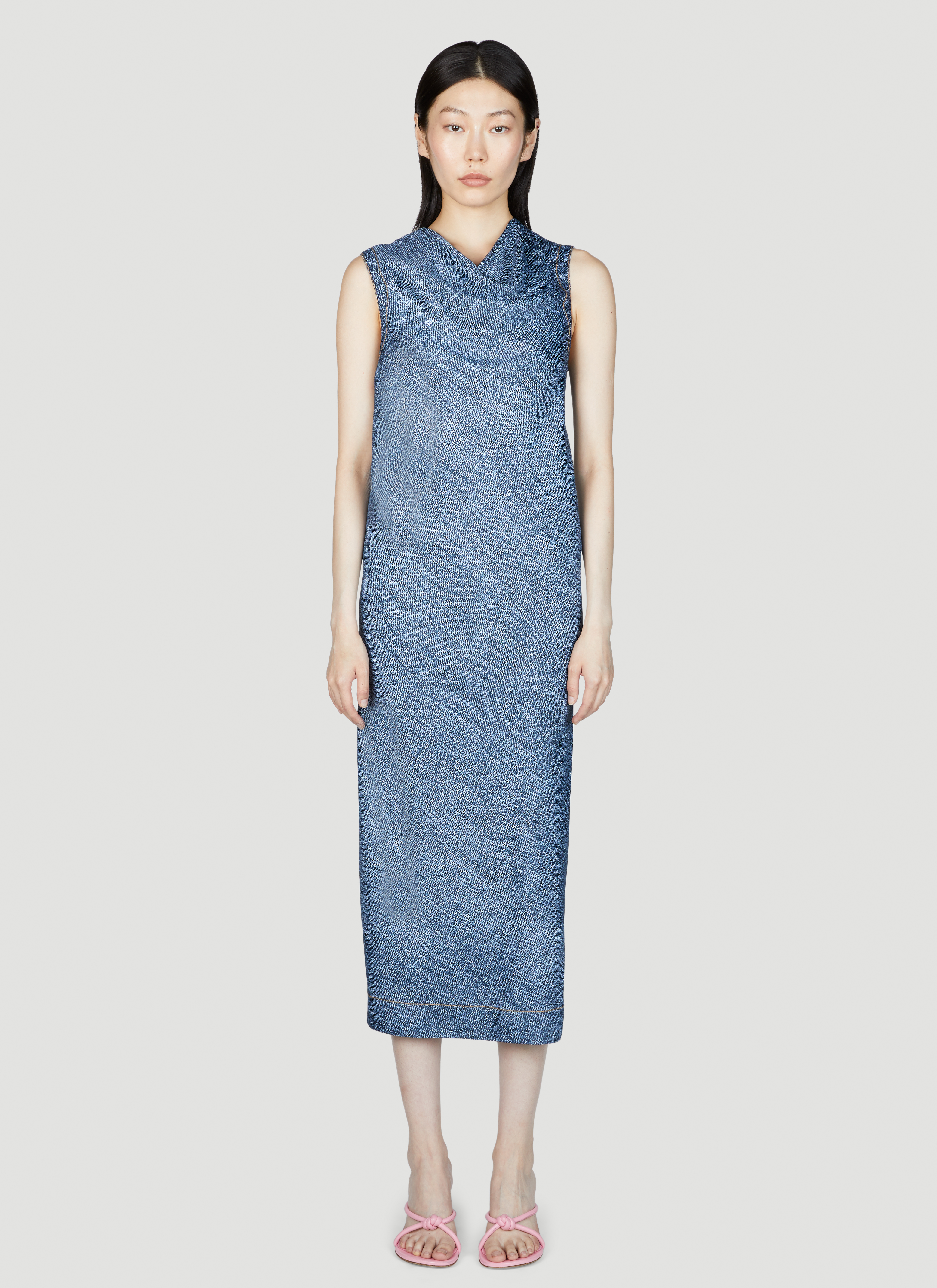 【送料&関税込】Bottega Veneta Light Blue Viscose Blend Dres Bottega Veneta® Women's Light Viscose Sequins Dress in Pale