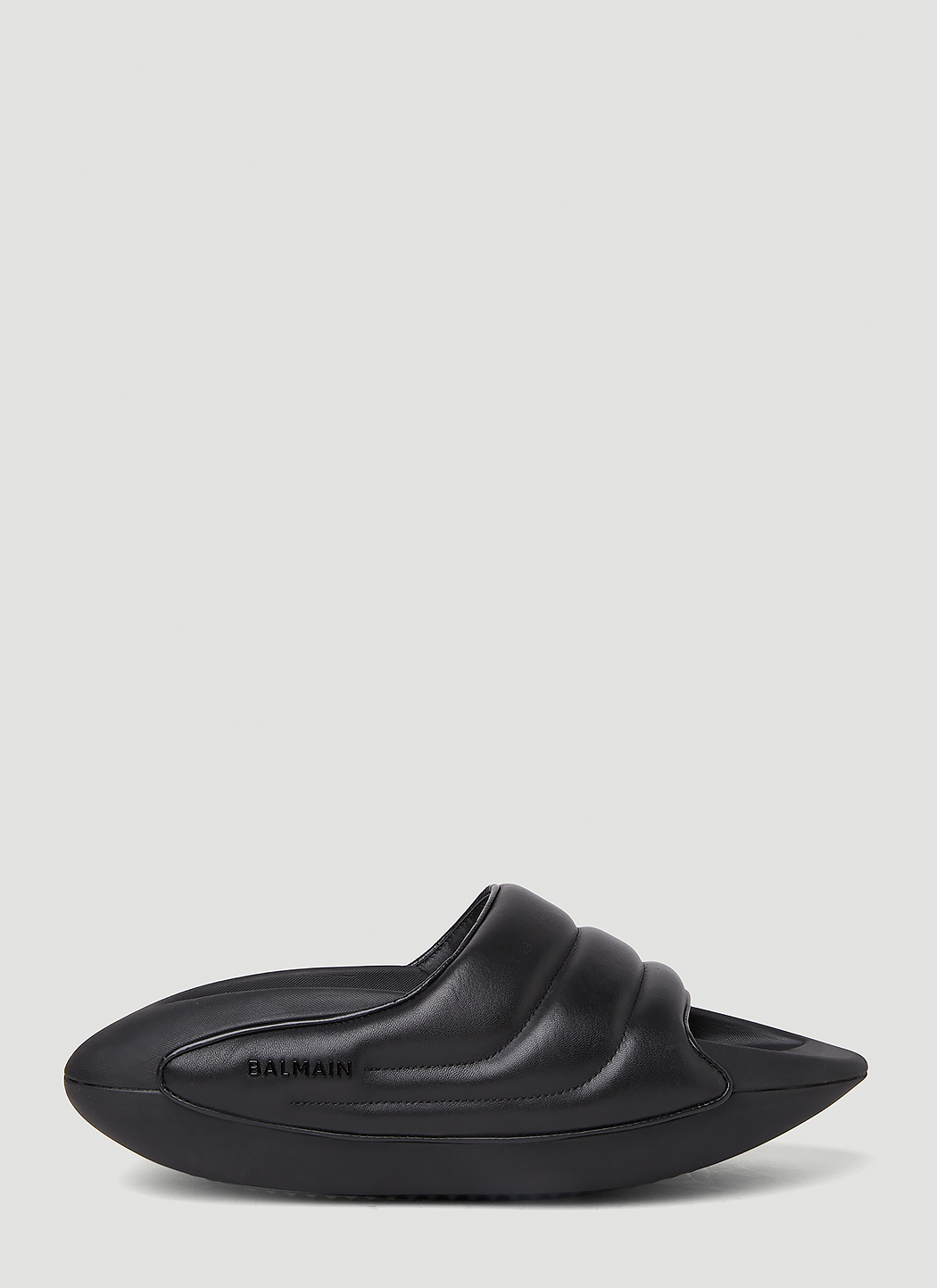 Balmain B-It Quilted Slides in Black | LN-CC