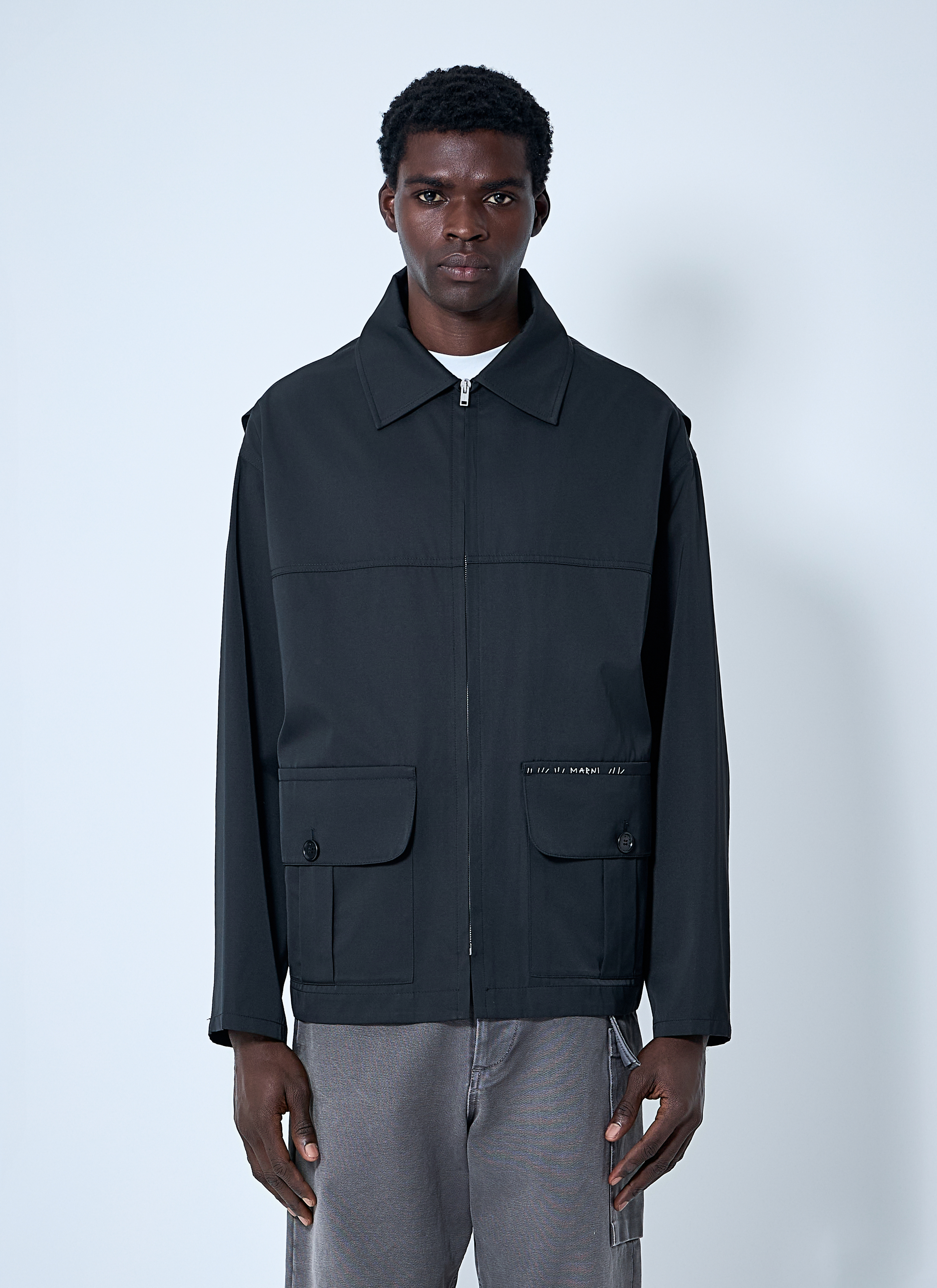 Marni Men's' Water-Repellent Taffeta Jacket in Black | LN-CC®
