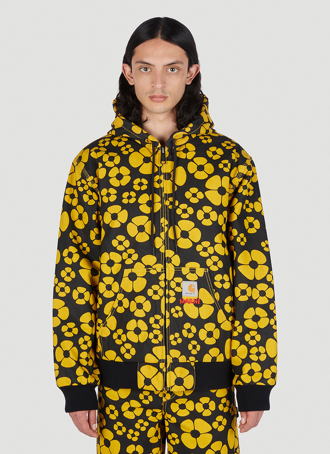 Floral Print Hooded Jacket