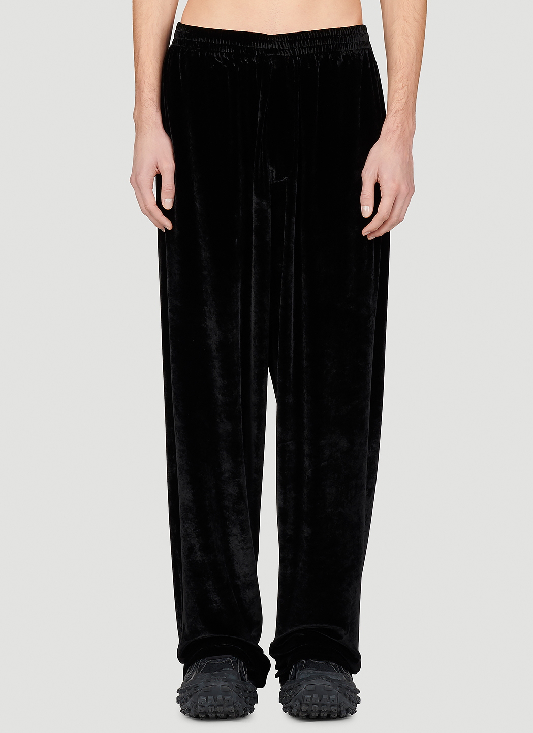 Balenciaga Men's' Velour Track Pants in Black | LN-CC®
