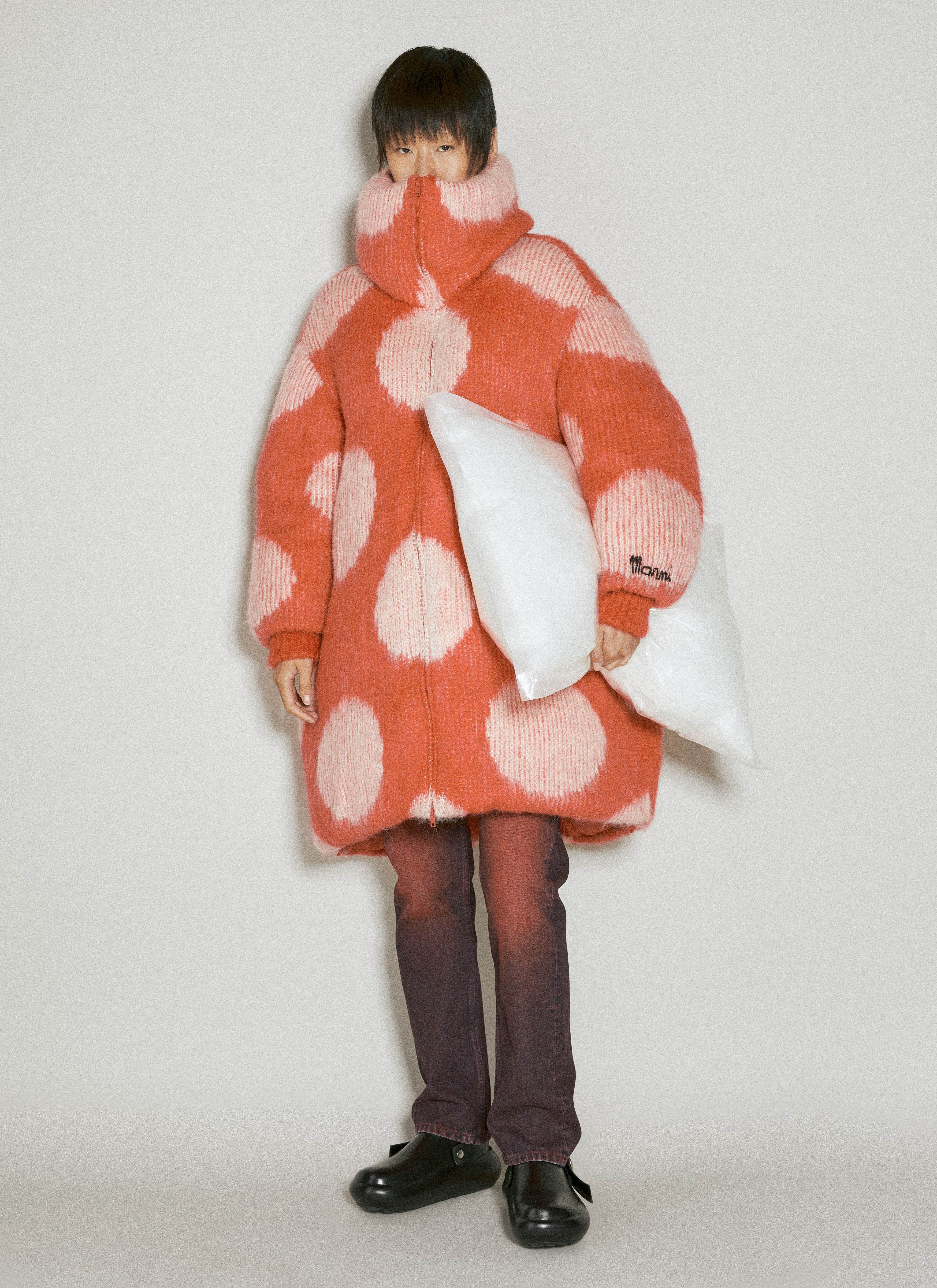 K*B様 Marni Oversized Polka Dot Down Marni Oversized Long Polka Dot Down Coat in Orange für Damen | LN-CC®