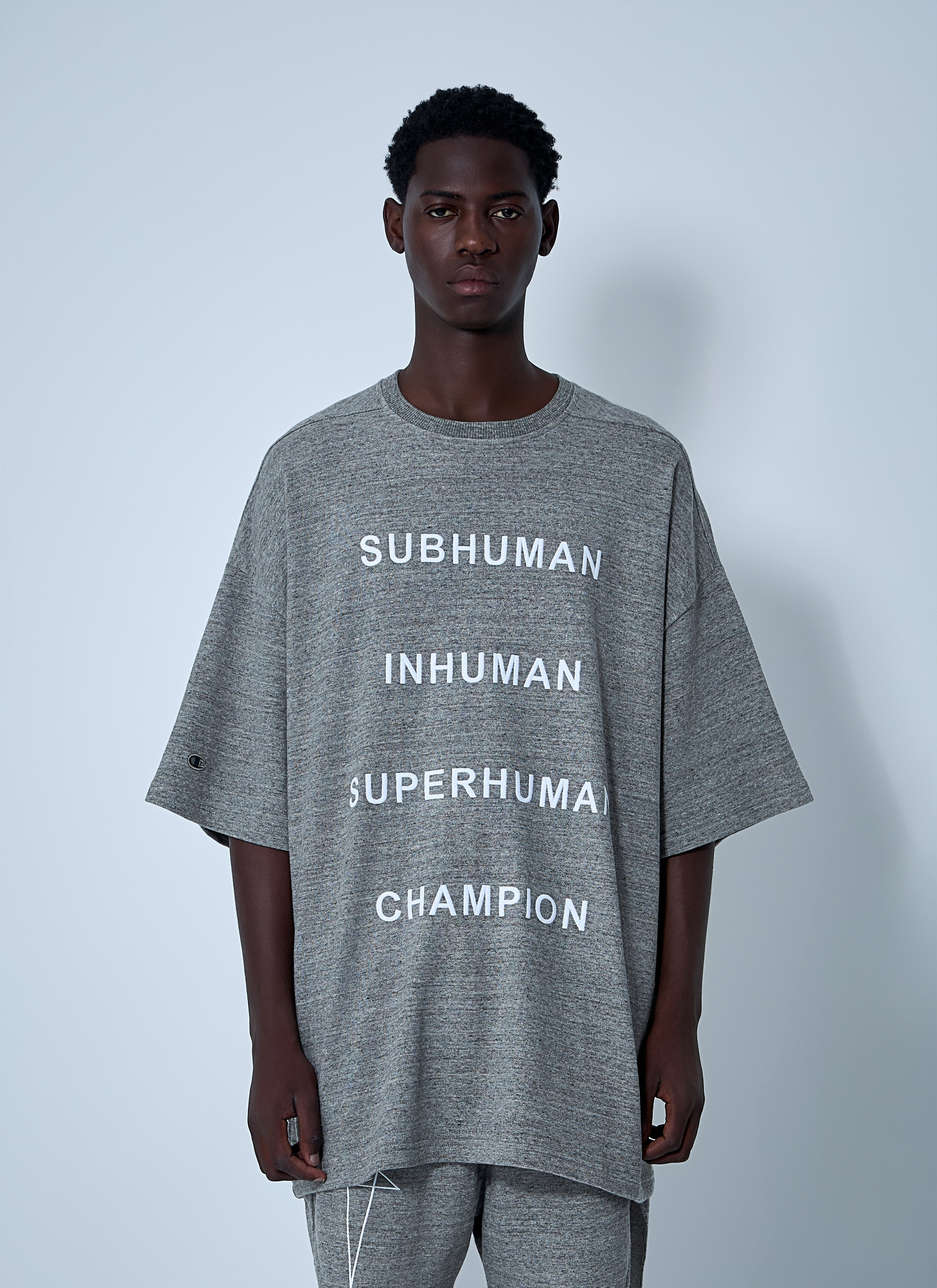 Tシャツ・カットソー RICK OWENS Top Champion x Rick Owens Gray Jumbo t-shirt CHAMPION X RICK OWENS | Blondie Shop