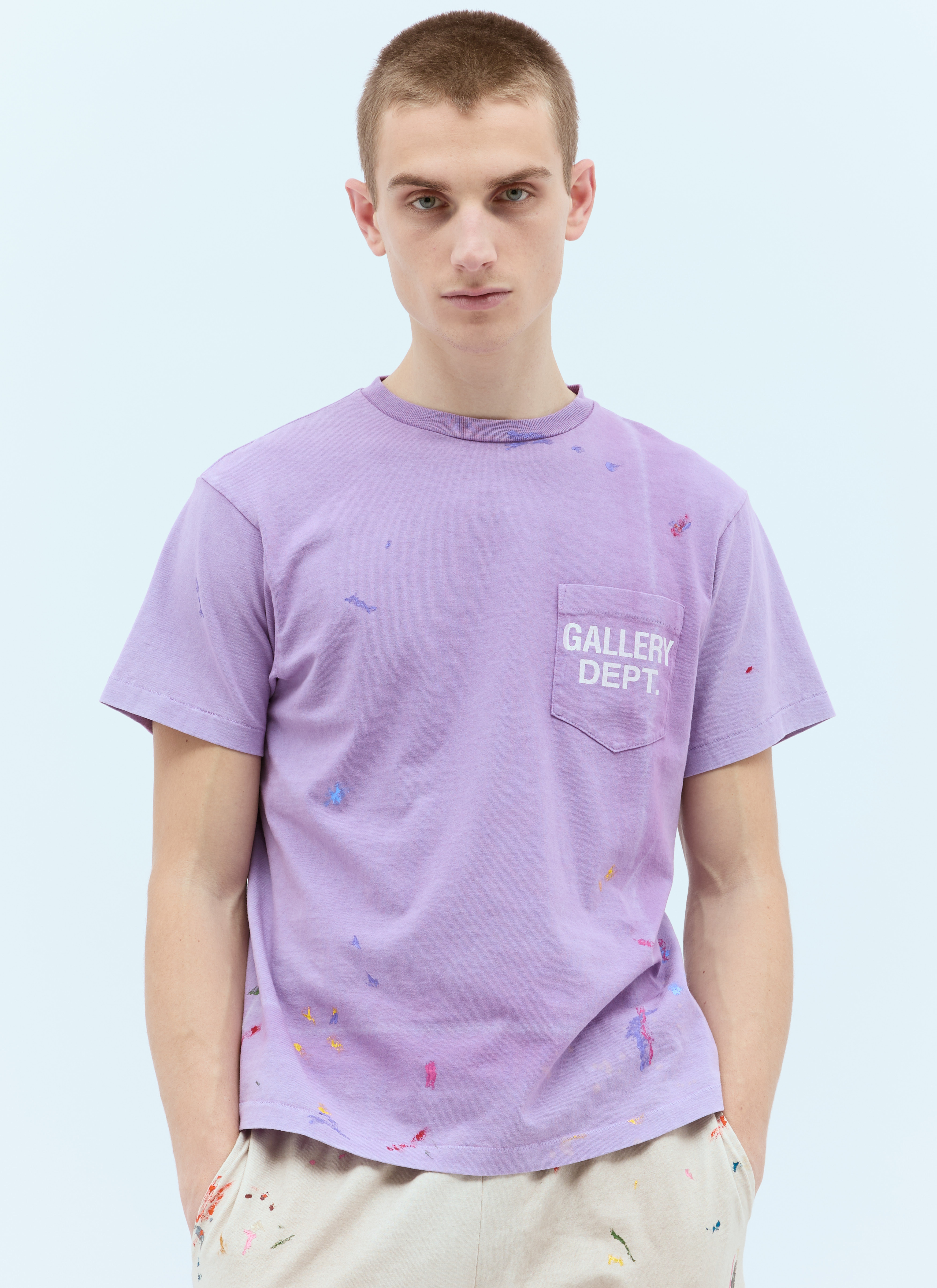 Tシャツ・カットソー Gallery Dept. T-shirts Purple Gallery Dept. Men's' Vintage Logo Painted T-Shirt in Purple