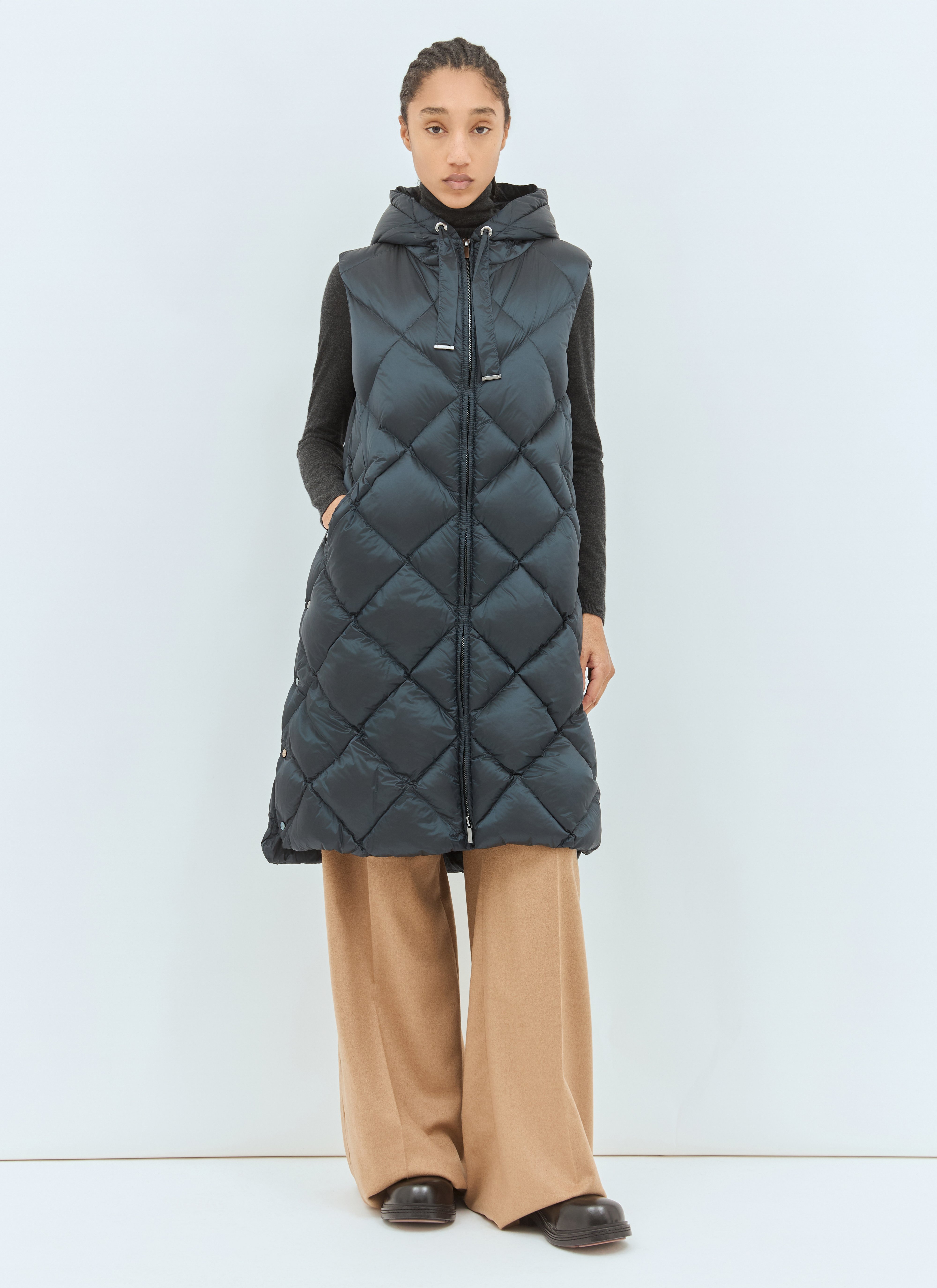 ジャケット・アウター MaxMara Water-Repellent Midi Gilet Max Mara 【 Water-Repellent Midi Gilet Women Blu 】 ジレ