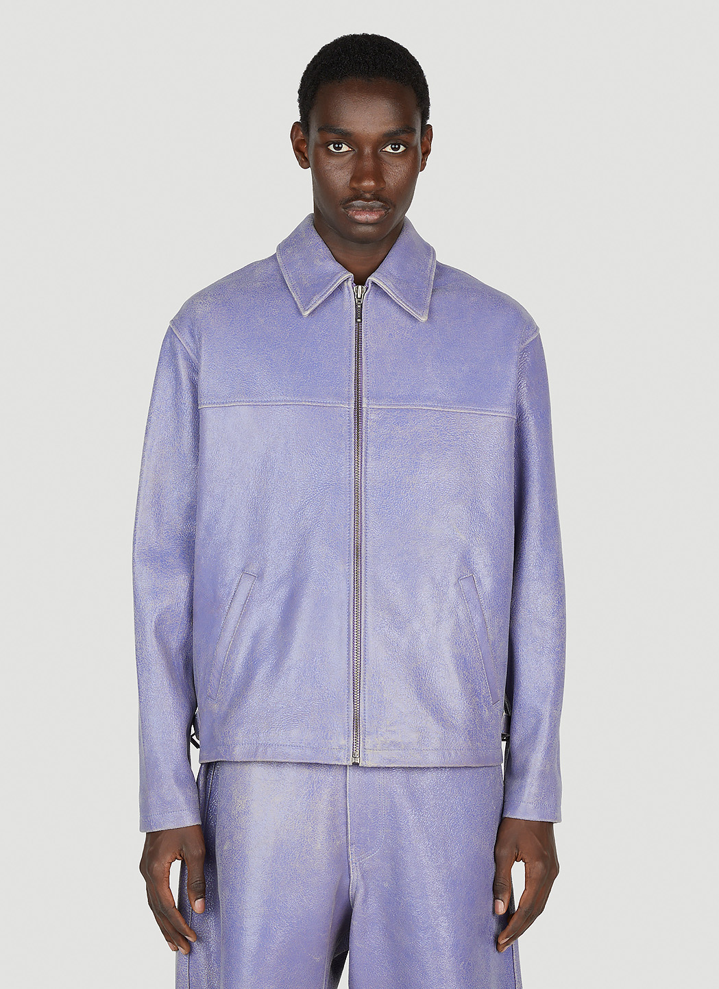 Gusa Crinkle Leather Jacket