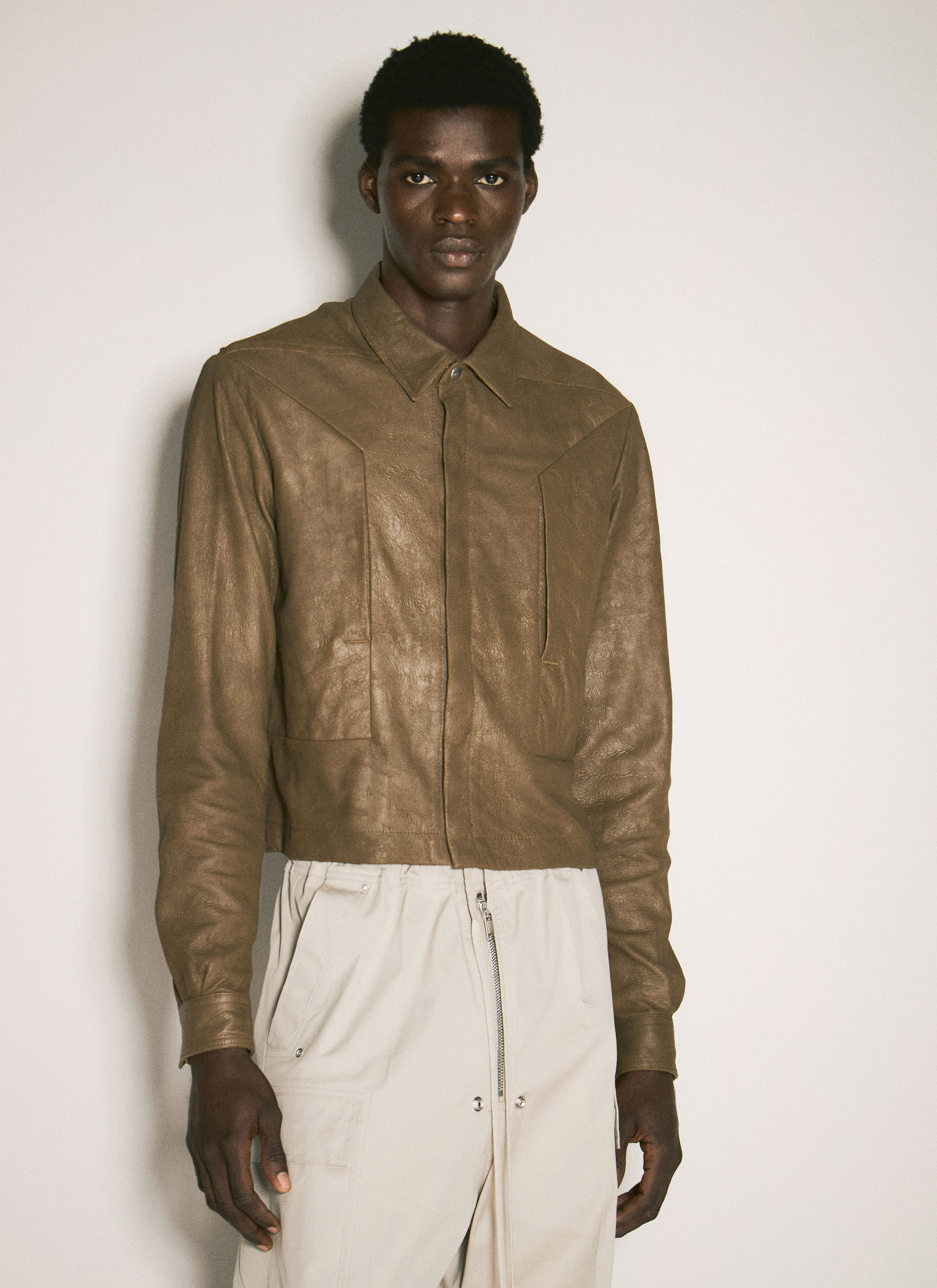 Rick Owens Men's' Alice Strobe Shirt in Brown | LN-CC®